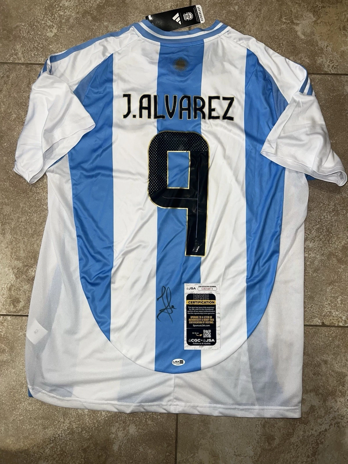 Julian Alvarez Signed Argentina 2022 World Cup Jersey Champs Legend JSA Auth