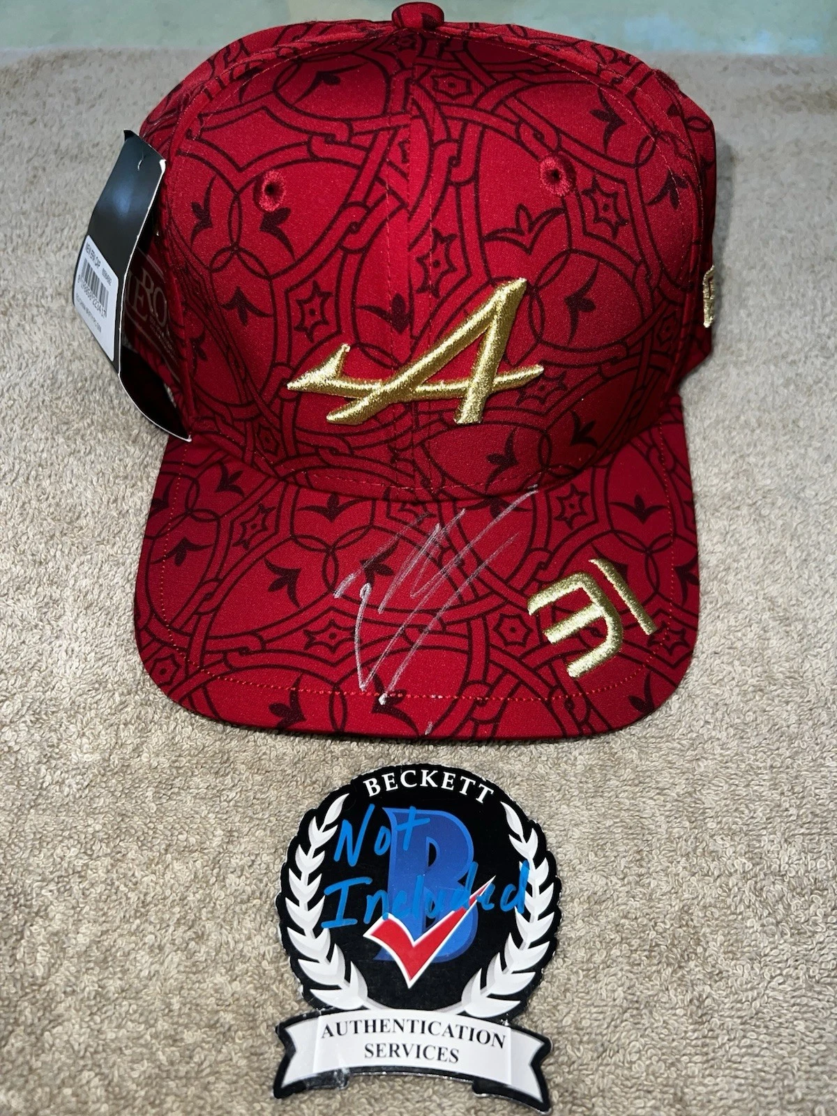 Esteban Ocon Signed Alpine Racing Hat #31 F1 Star China Legend Beckett #2