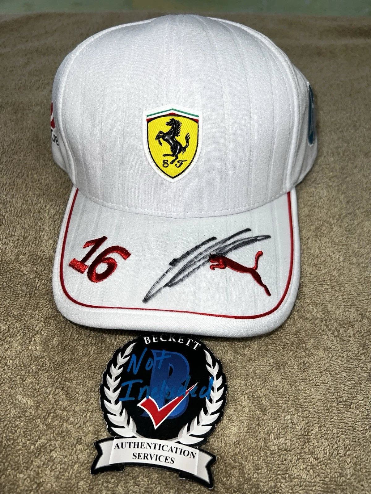 Charles Leclerc Signed Ferrari Racing Hat #16 Puma Star Driver 25 Season Beckett