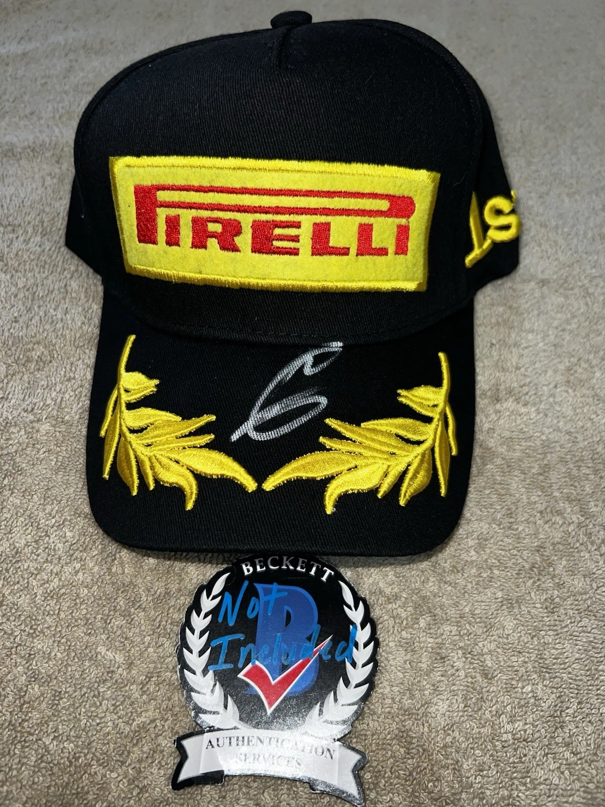 Romain Grosjean Signed Pirelli Podium Hat F1 The Phoenix Superstar Beckett #2