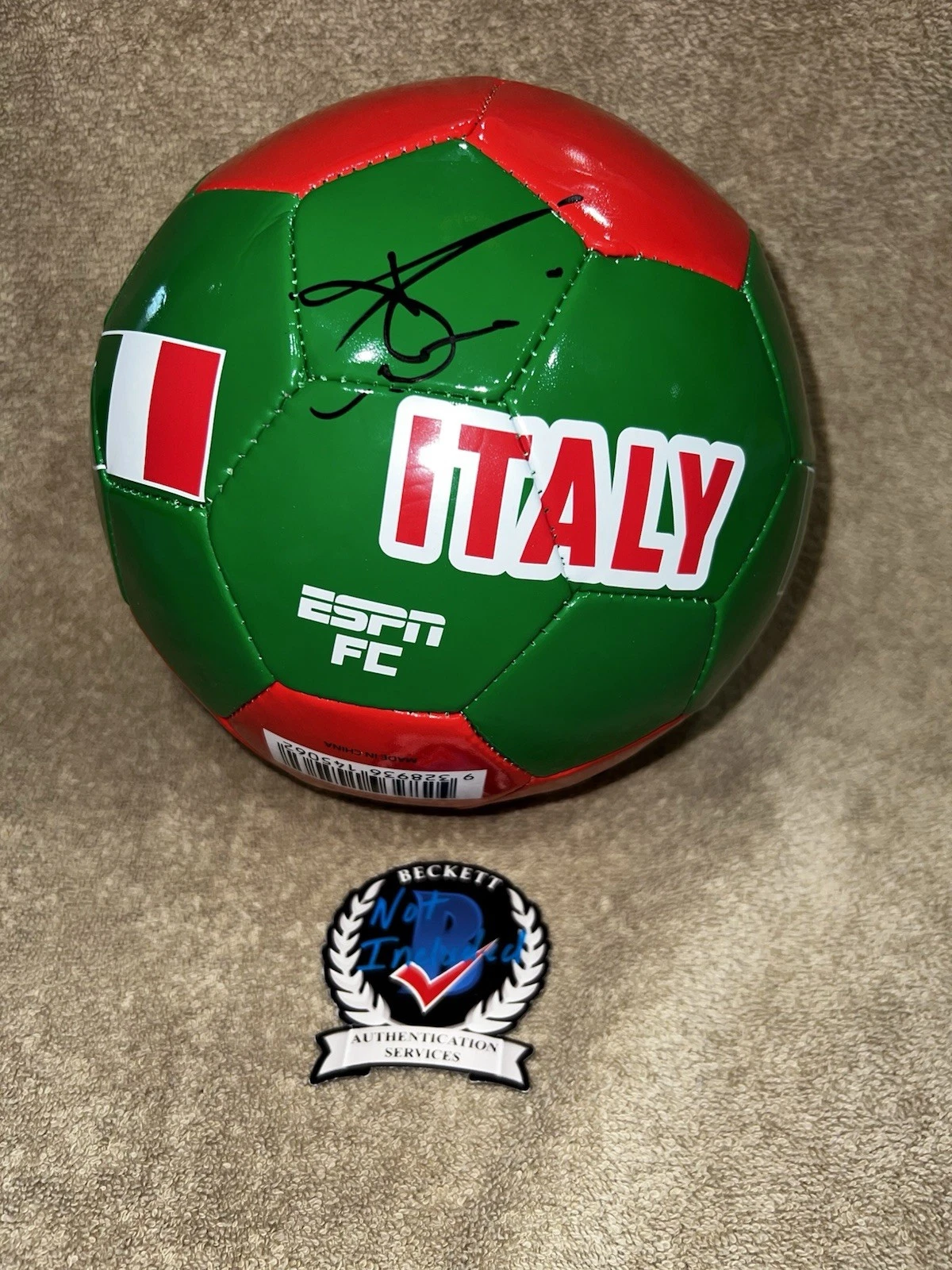 Luca Toni Signed Official Italy Soccer Ball World Cup Legend Beckett #2