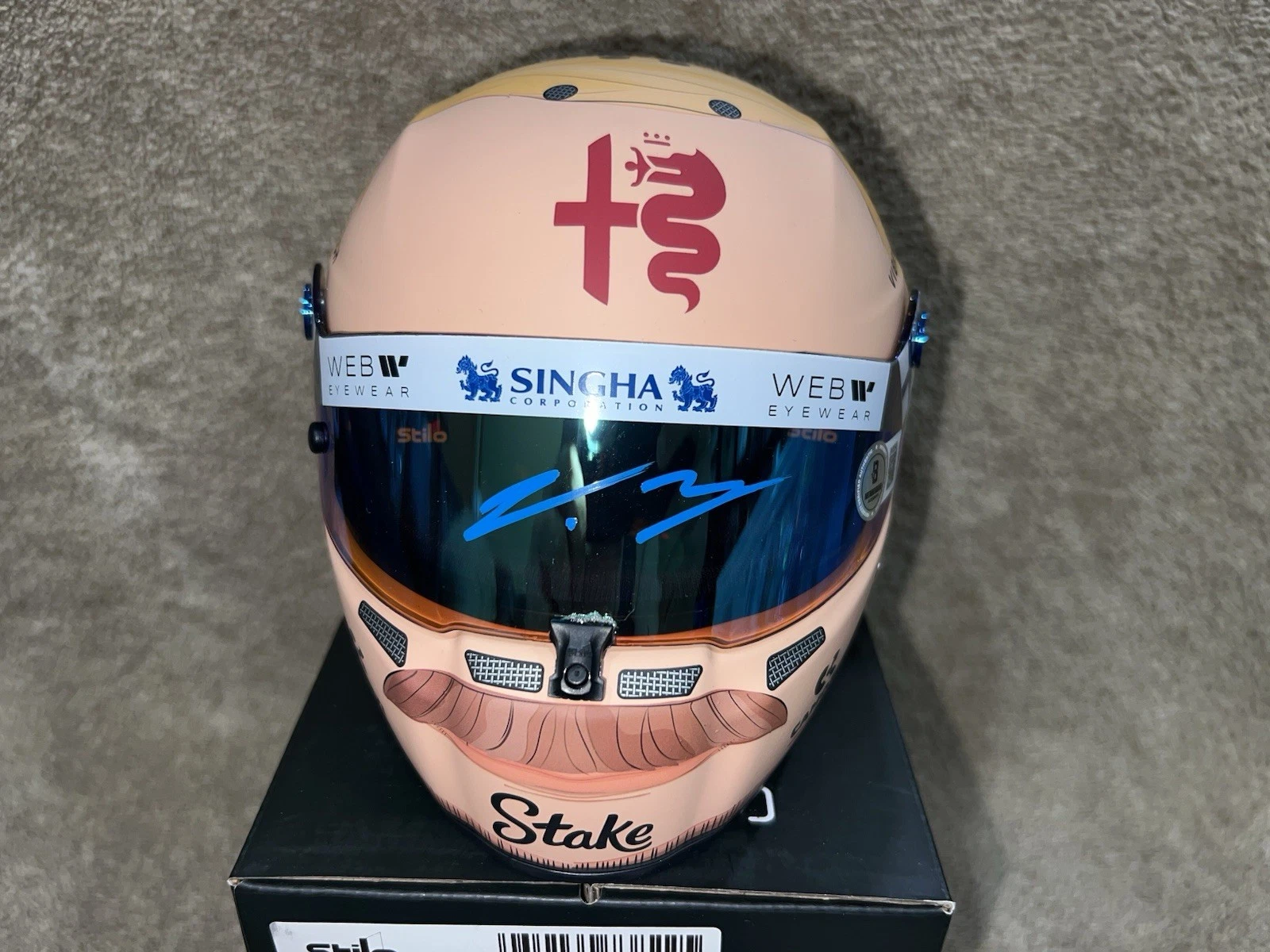 Valtteri Bottas Signed Official 1:2 Mini Helmet 2023 Bahrain Stake Beckett