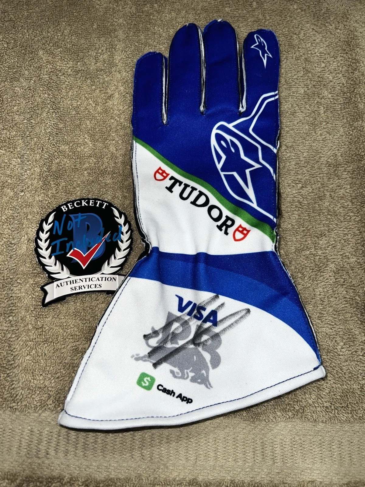 Isack Hadjar Signed Visa RB Racing Bulls Race Glove Formula 1 Rookie Beckett #3