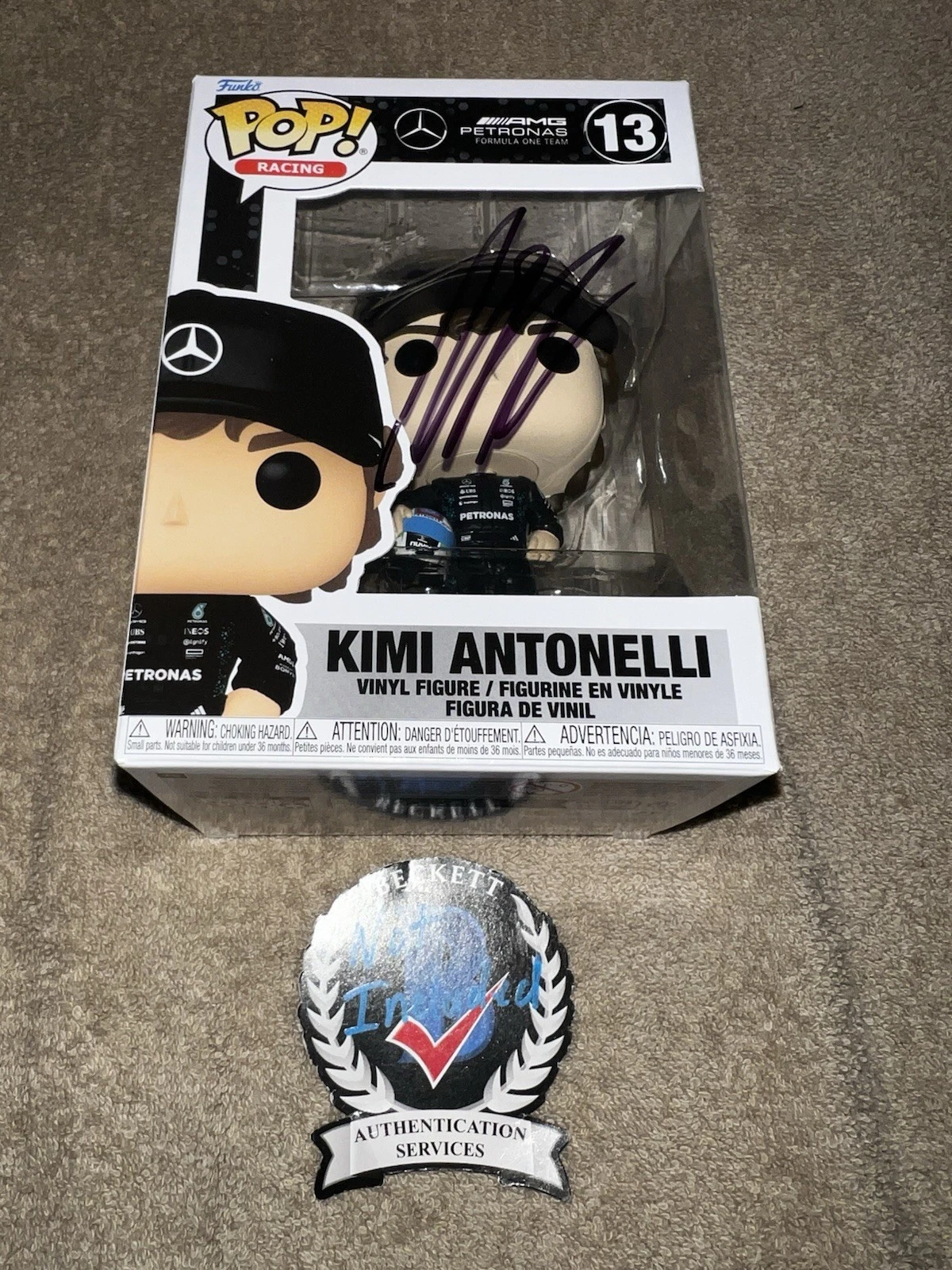 Andrea Kimi Antonelli Signed Official Funko Pop Vinyl Figure F1 Star Beckett #2