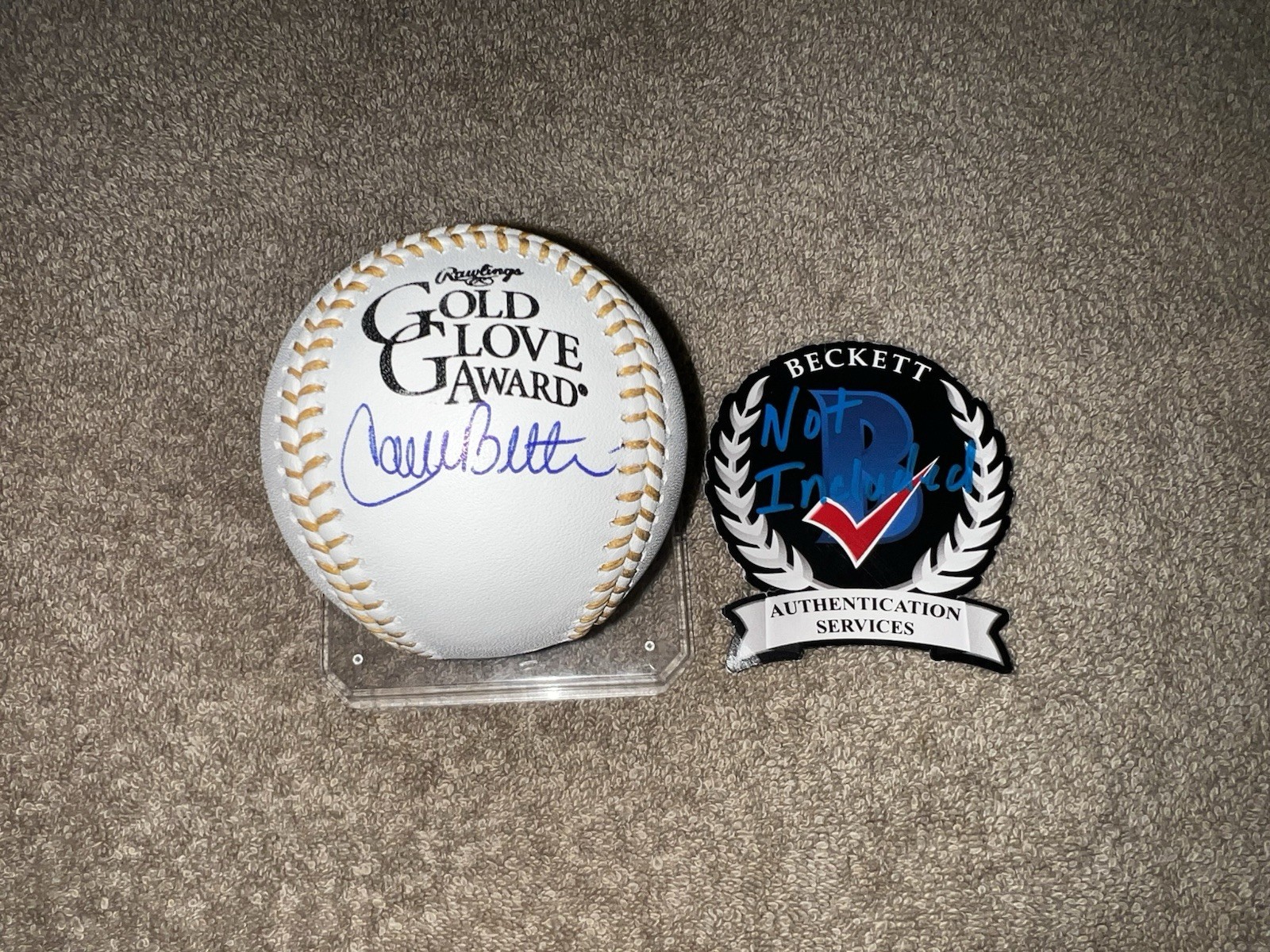 Carlos Beltran Signed Official Gold Glove Baseball New York Mets Beckett #2