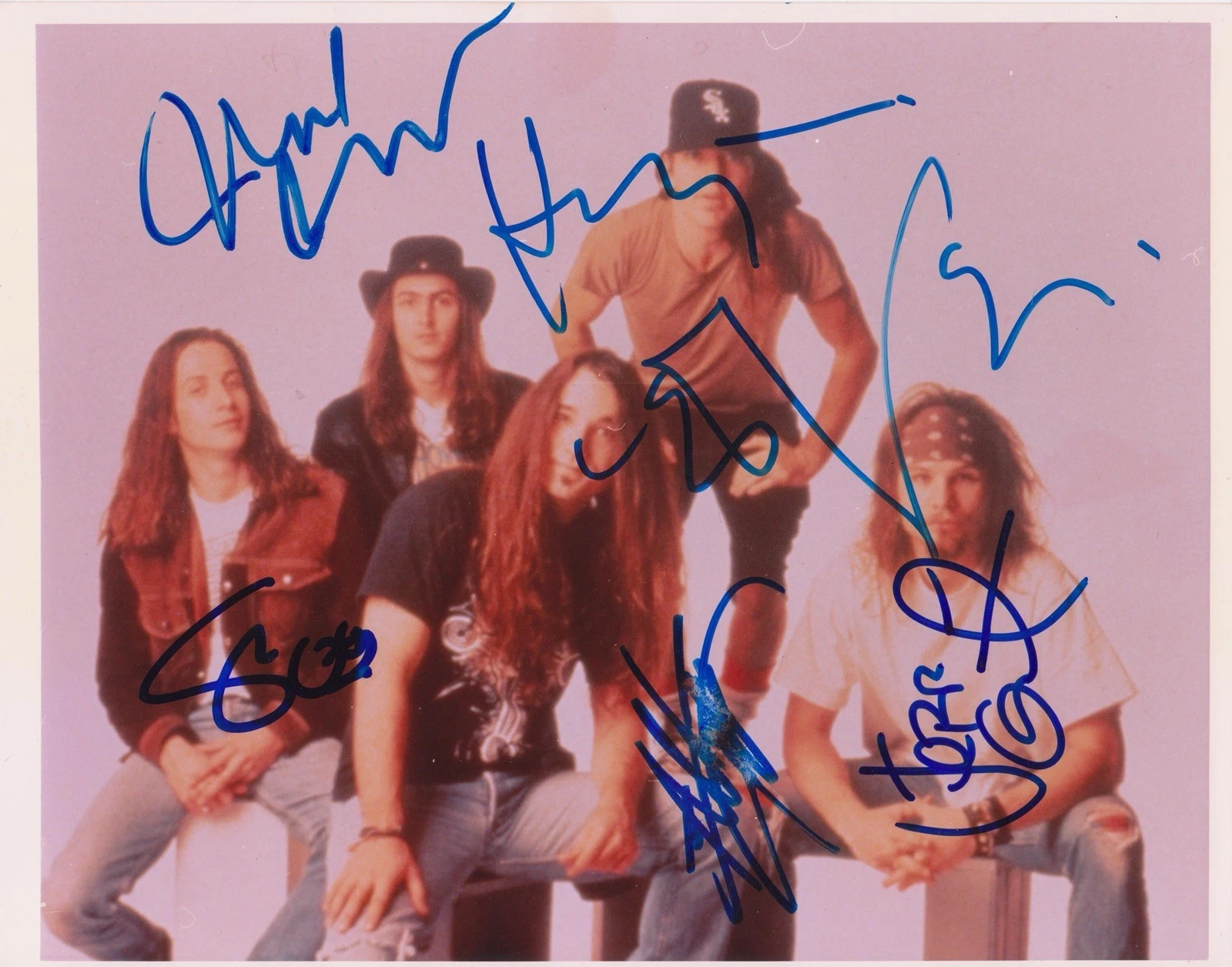 Pearl Jam Vintage SIGNED 8x10 Eddie Vedder Stone Jeff Mike Dave W PROOF COA