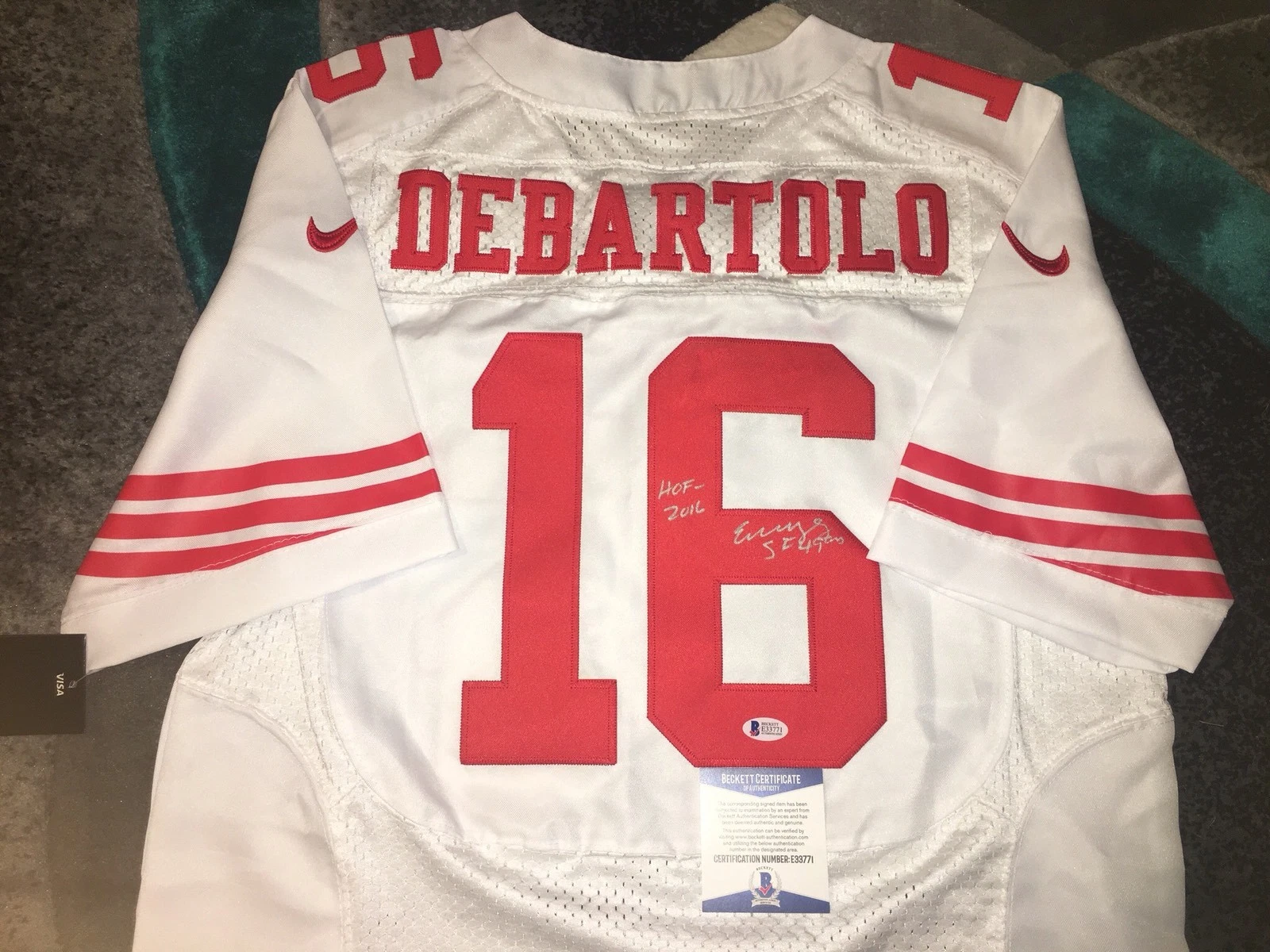 Eddie Debartolo Signed San Francisco 49'ers Jersey Owner Hall of Fame 16 Beckett