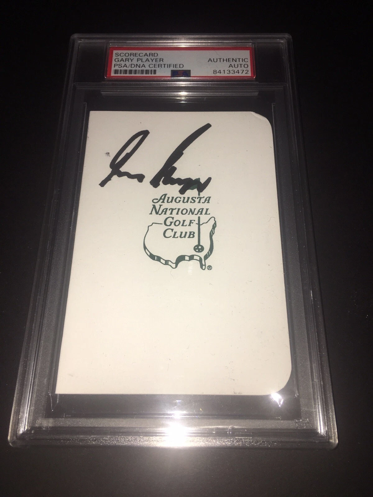 Gary Player Signed Masters Scorecard 3x Masters Champion PSA/DNA Slab