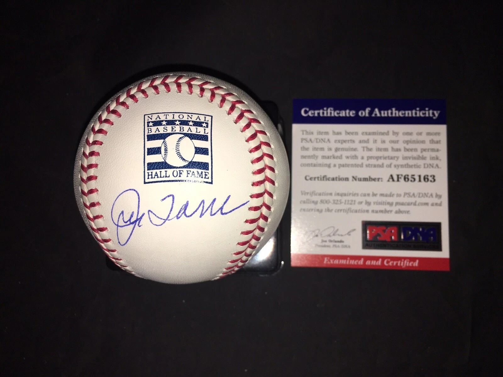 Joe Torre Signed Official Hall Of Fame Baseball New York Yankees PSA/DNA