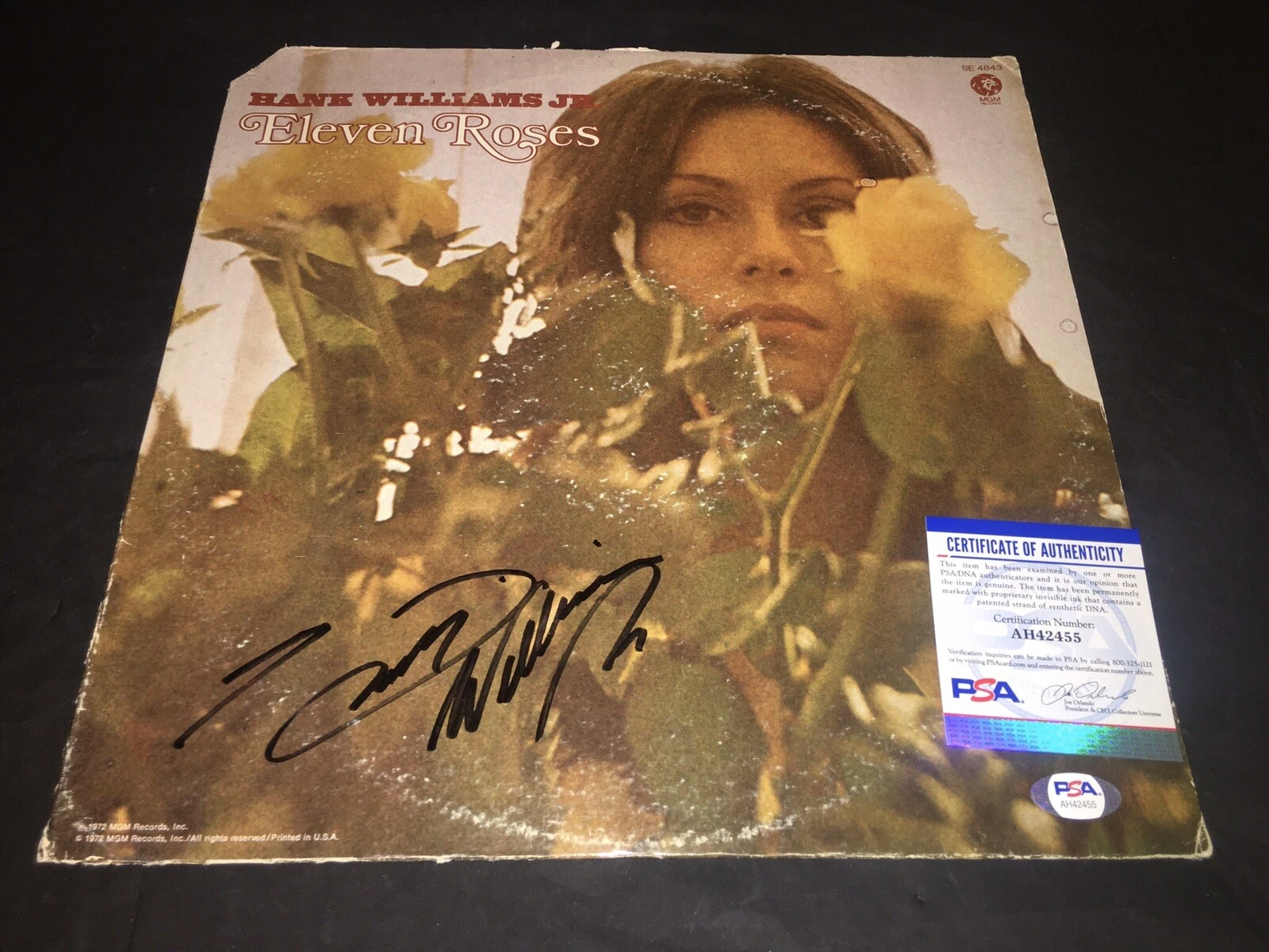 Hank Williams Jr Signed Eleven Roses Vinyl Album Country Superstar PSA/DNA