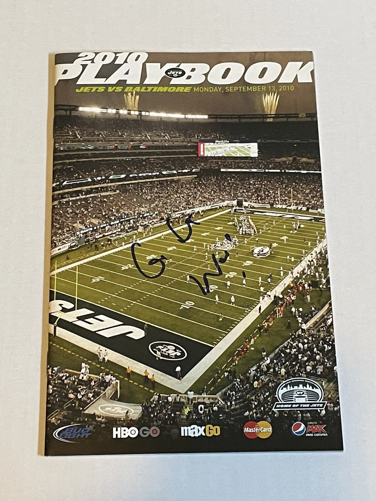 Woody Johnson NY Jets Owner Signed Inaugural  1st Game Program @ Metlife 9/13/10