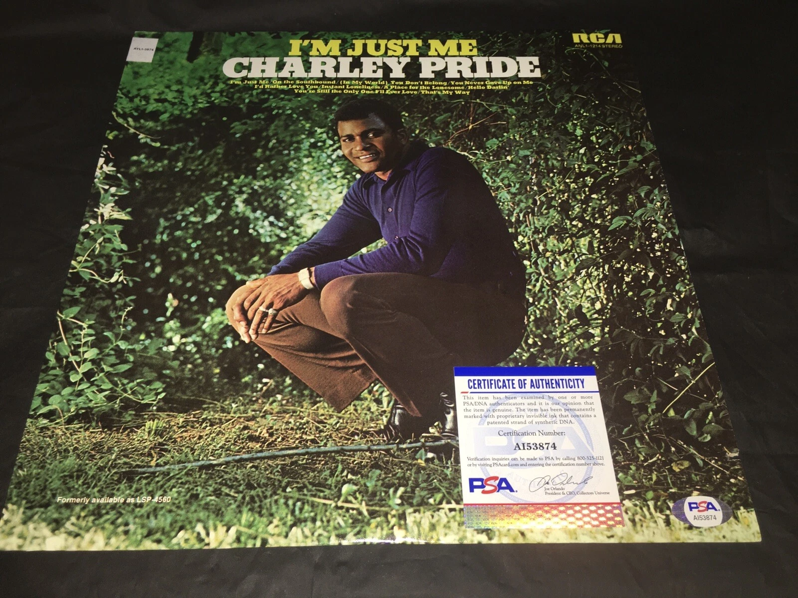 Charley Pride Signed I’m Just Me Vinyl Album Country Superstar PSA/DNA