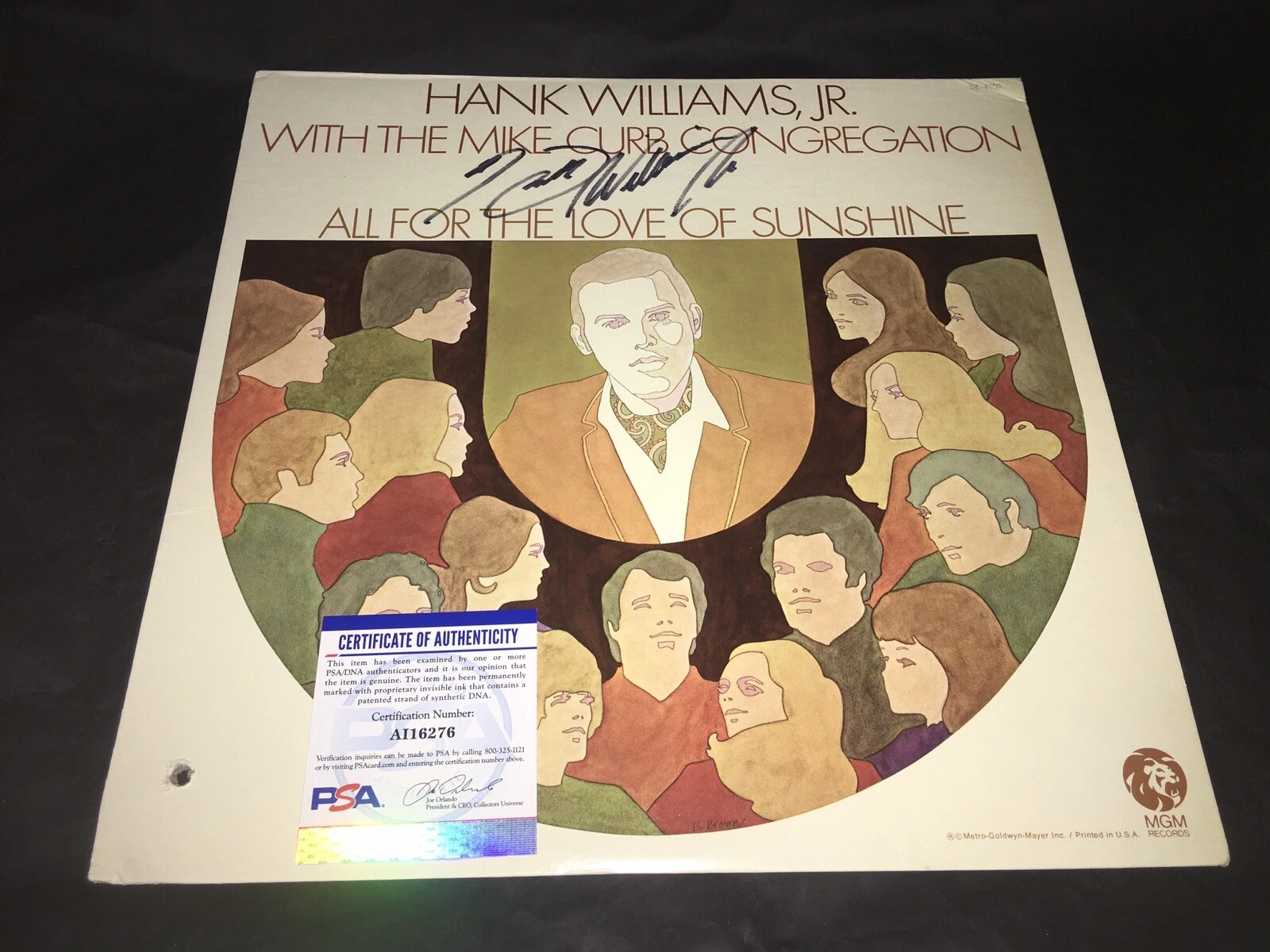 Hank Williams Jr Signed All For The Love Of Sunshine Vinyl Album PSA/DNA