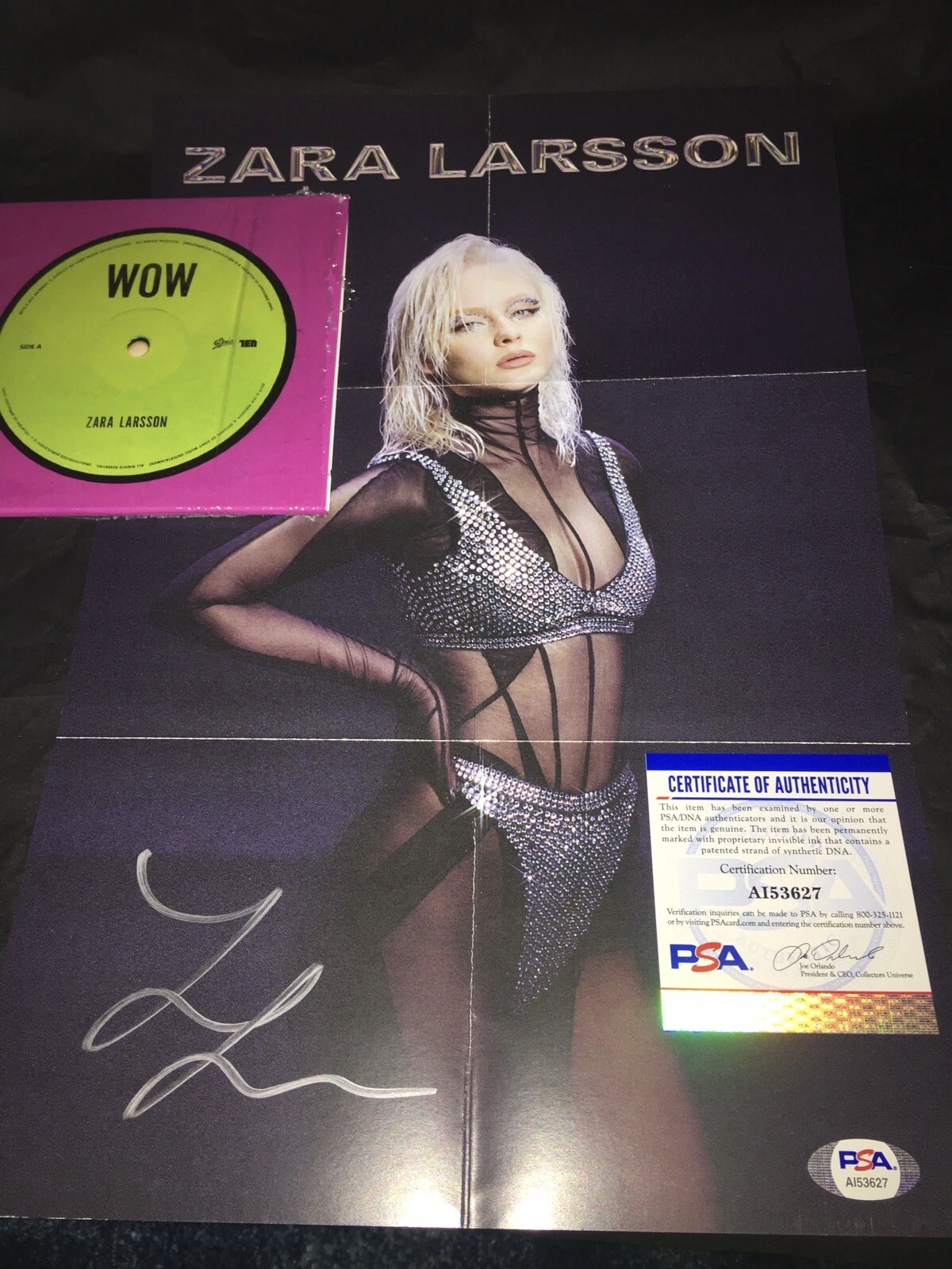 ZARA LARSSON SIGNED POSTER WITH SINGLE WOW PSA/DNA COLLECTIBLE MEMORABILIA