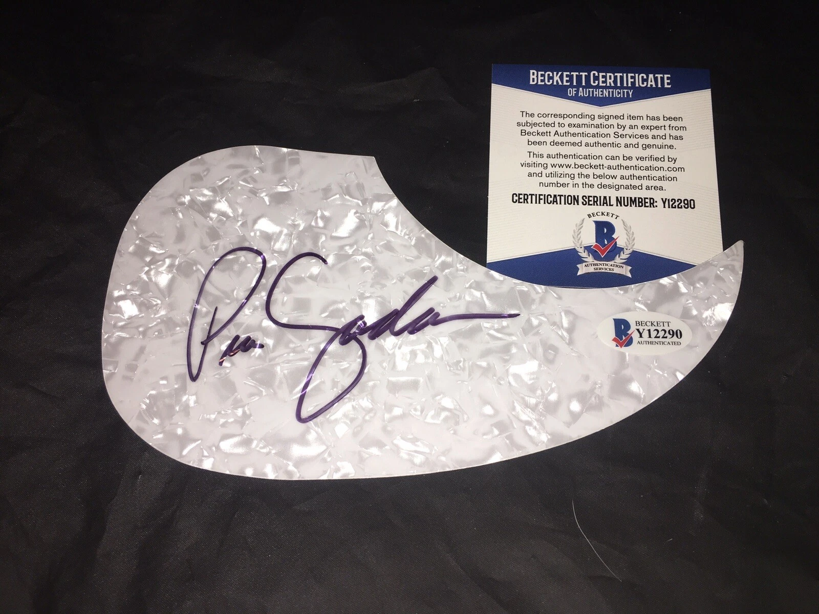 Pia Zadora Signed Acoustic Pickguard “Rock It Out” Beckett #2