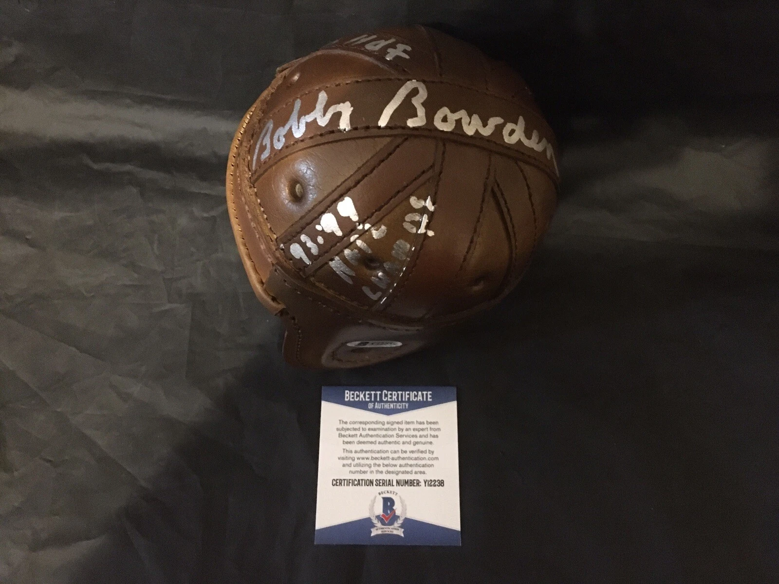 Bobby Bowden Signed Leather Mini Helmet Alabama 2x National Champion Beckett