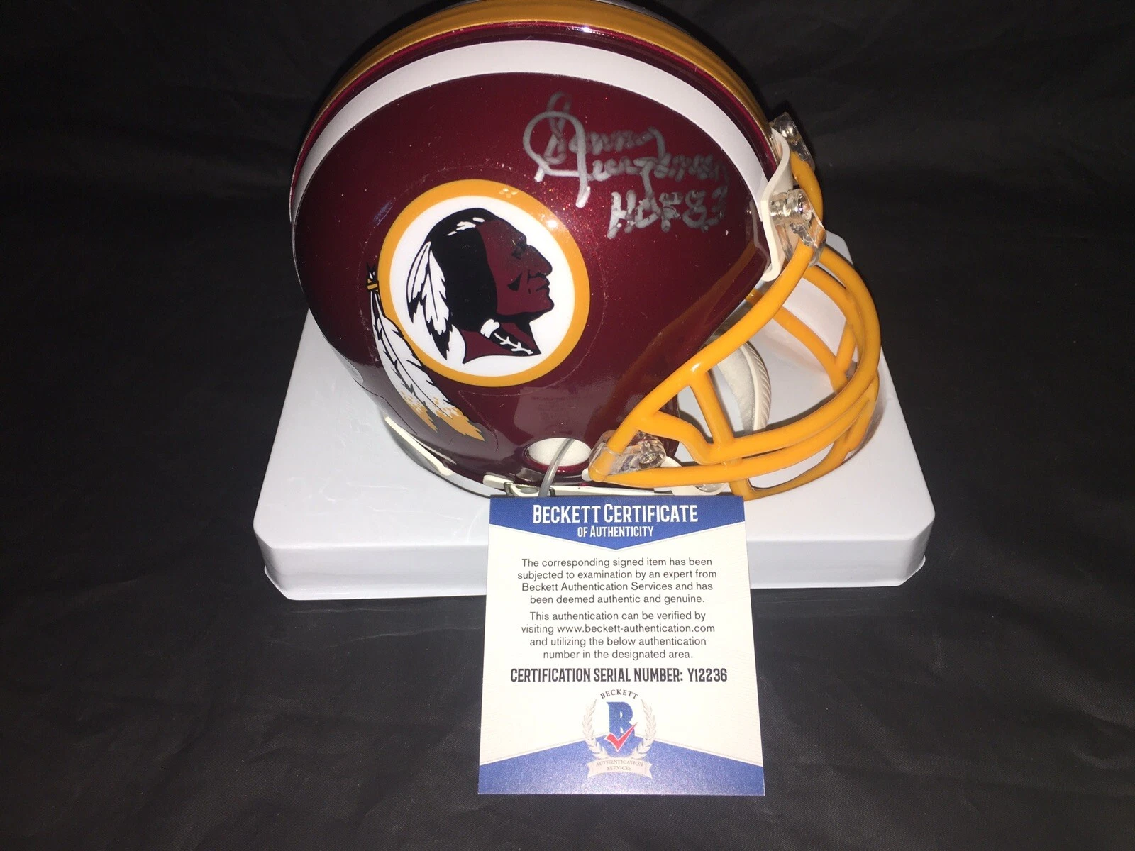 Sonny Jurgensen Signed Washington Redskins Mini Helmet NFL Legend Beckett