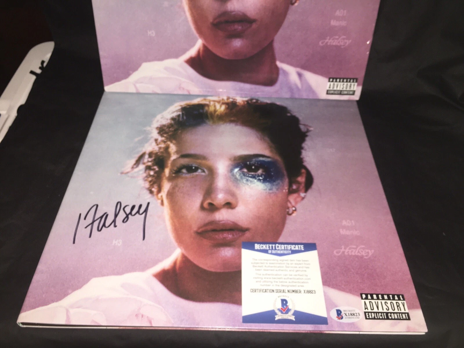 Halsey Signed Manic Vinyl Album You Should Be Sad & Without Me Beckett #4