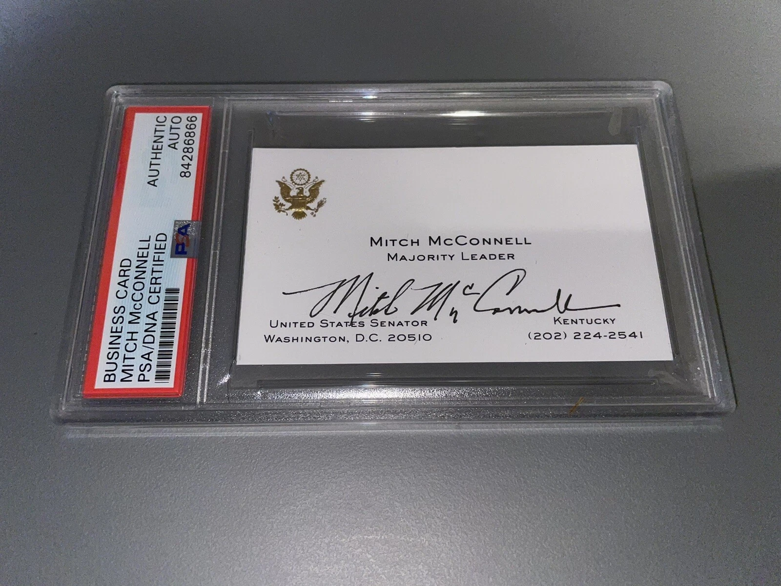 Mitch McConnell Signed Official Business Card Politician Slabbed By PSA/DNA #2