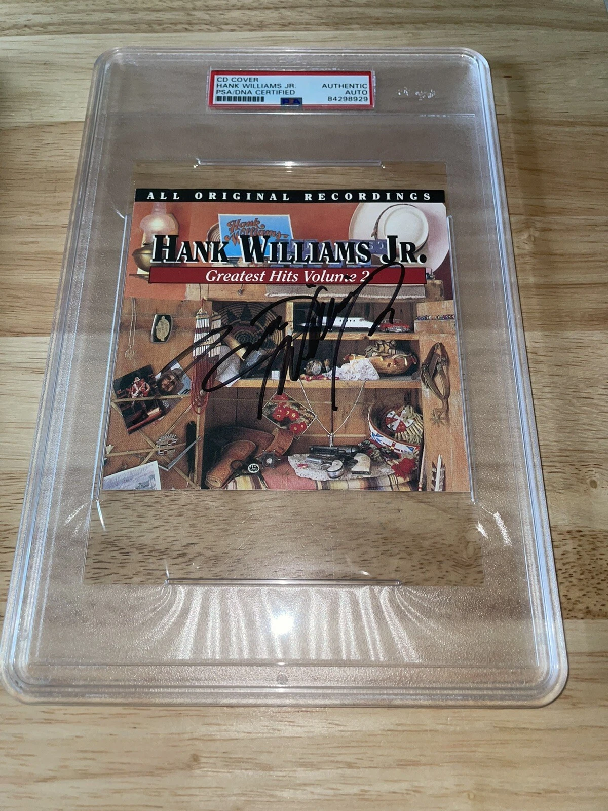 Hank Williams Jr Signed Greatest Hits II CD Booklet Slabbed PSA/DNA