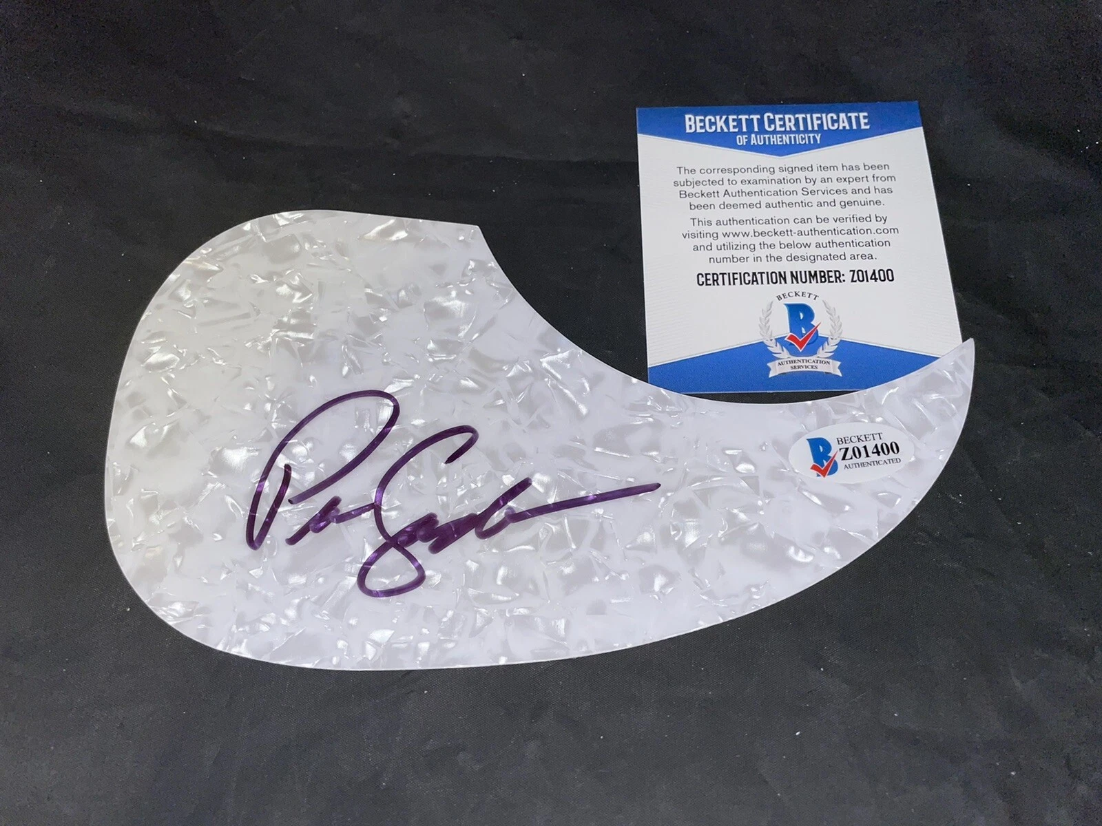 Pia Zadora Signed Acoustic Pickguard “Rock It Out” Beckett #4
