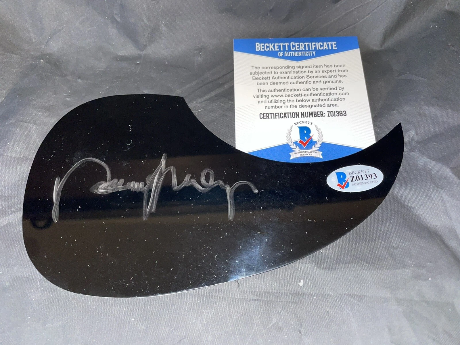 Ronnie Milsap Signed Acoustic Pickguard “Smoky Mountain Rain” Beckett #3