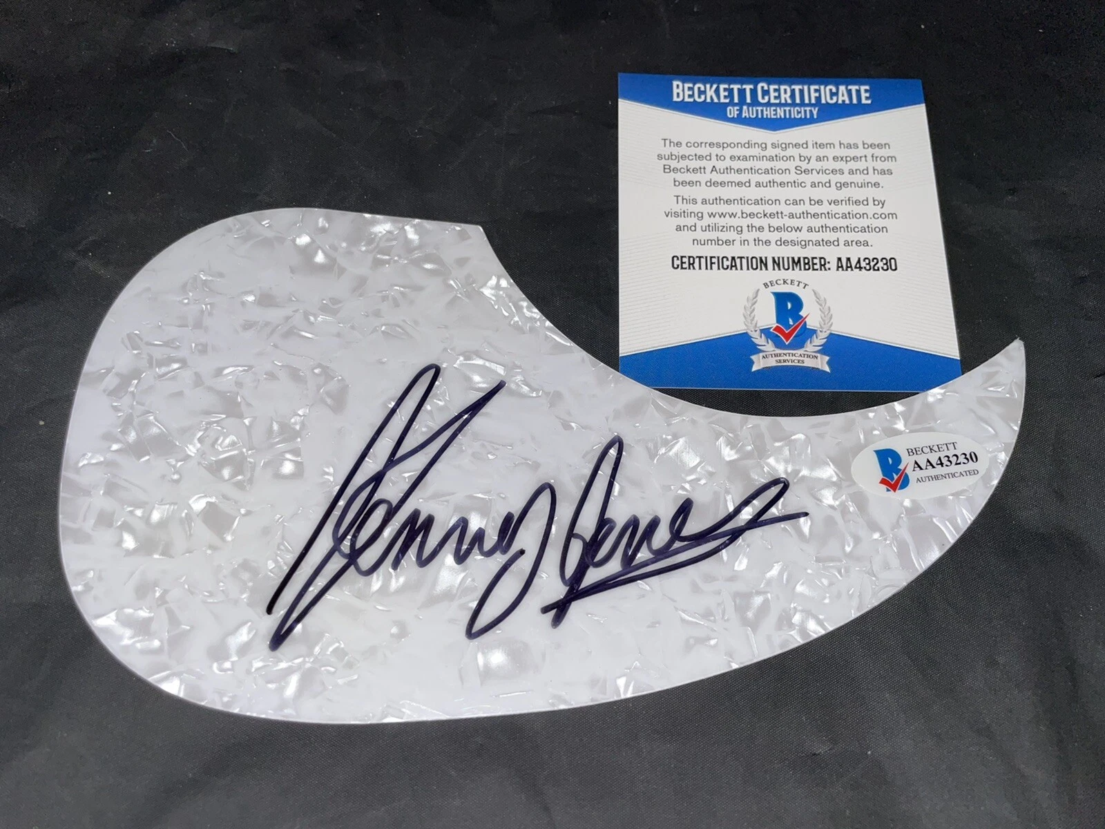 Kenney Jones Signed Acoustic Pickguard Small Faces, The Who Beckett