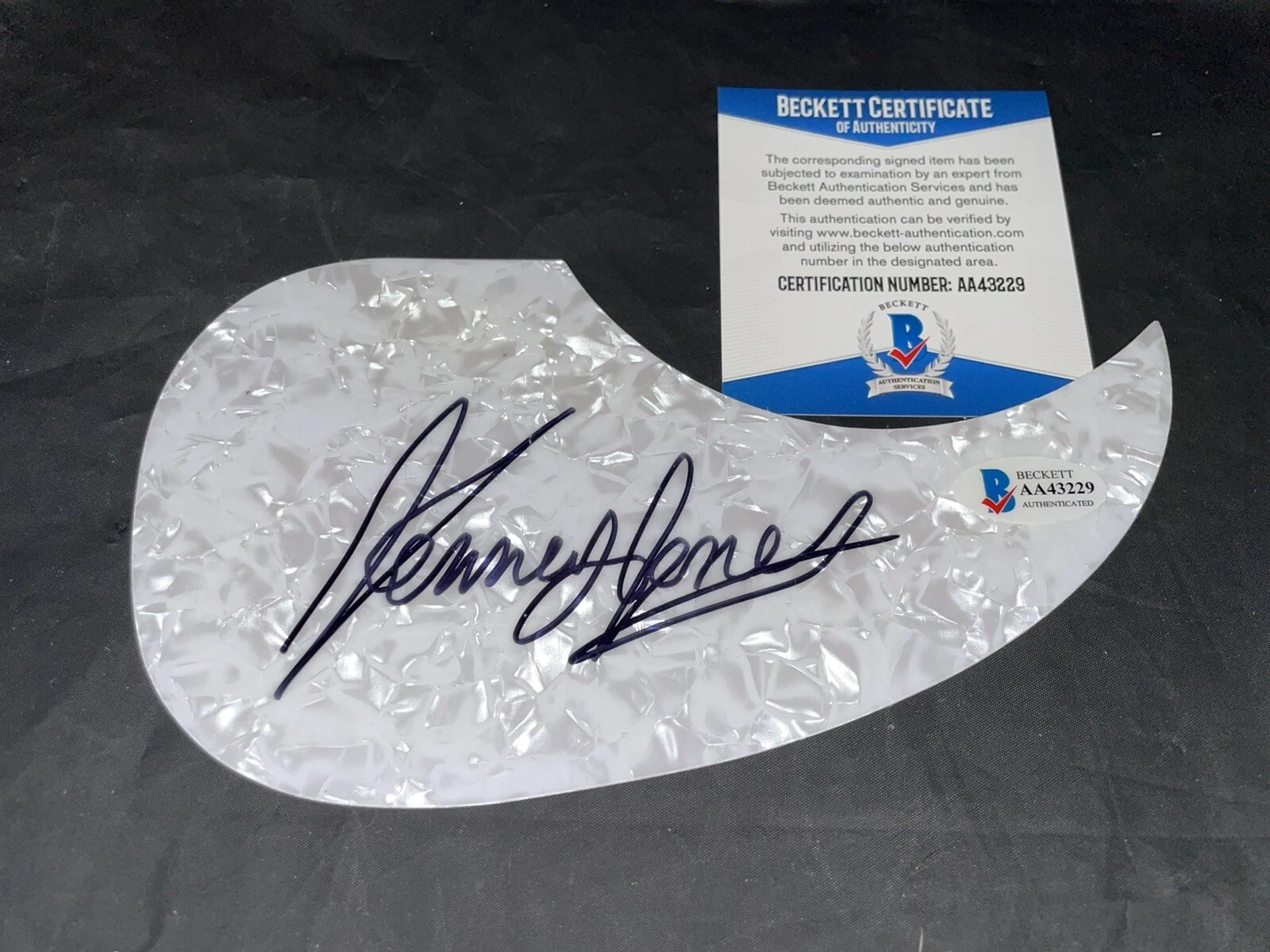Kenney Jones Signed Acoustic Pickguard Small Faces, The Who Beckett #2