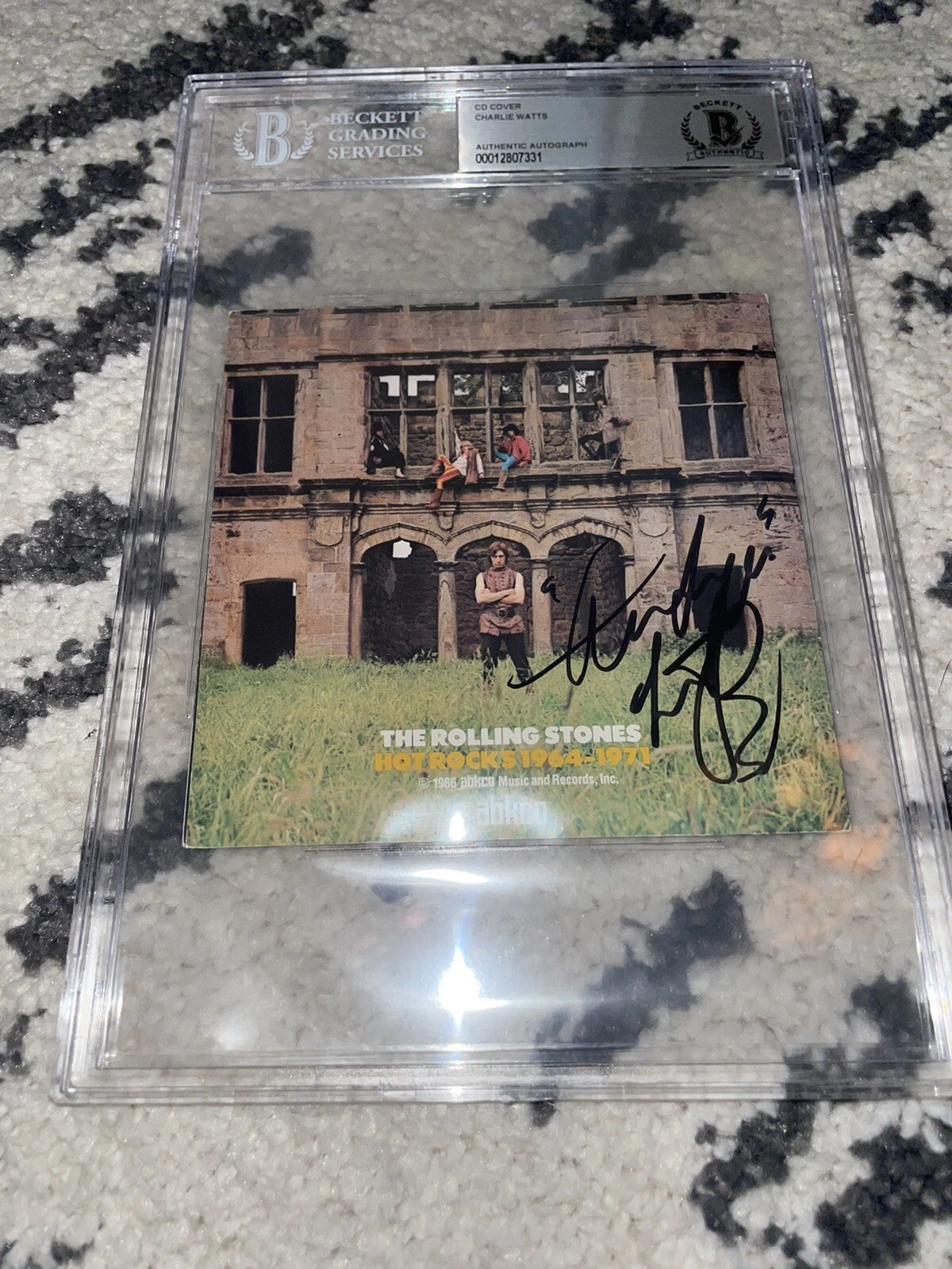 Charlie Watts Signed Hot Rocks Rolling Stones CD Booklet Beckett Encap