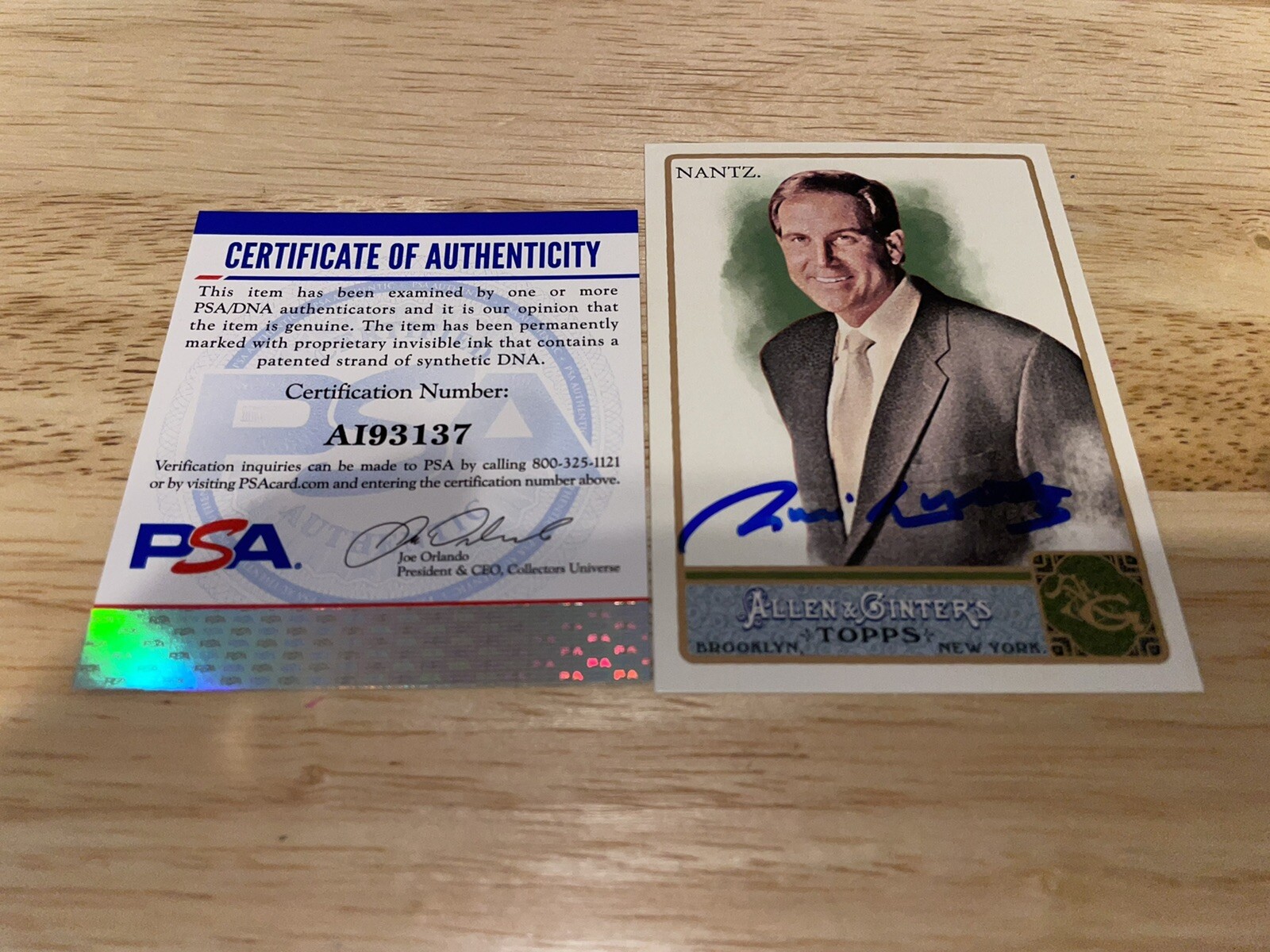 Jim Nantz Signed Allen & Ginter Trading Card CBS Announcer PSA/DNA #3