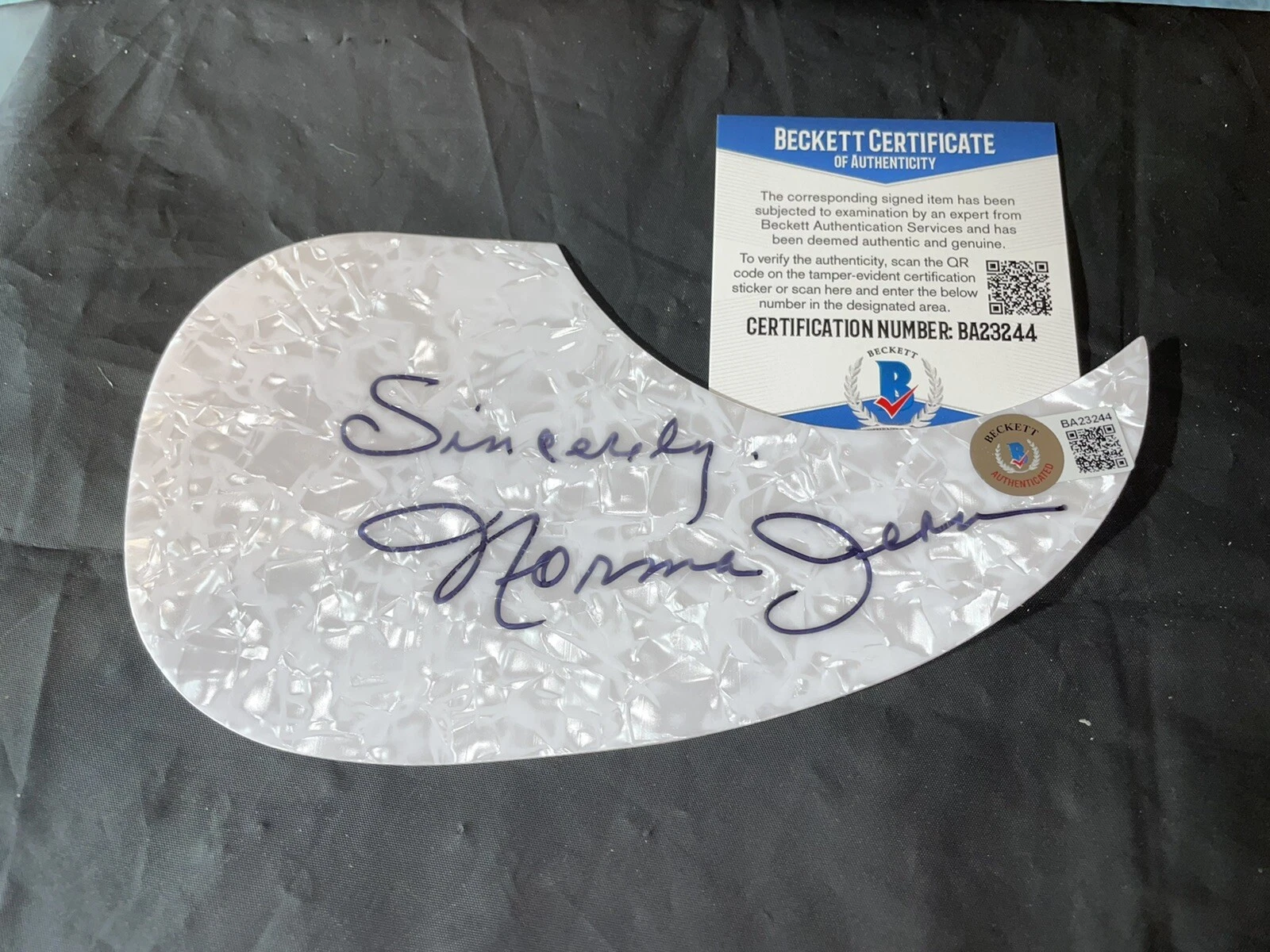 Norma Jean Signed Acoustic Pickguard Music Legend Beckett
