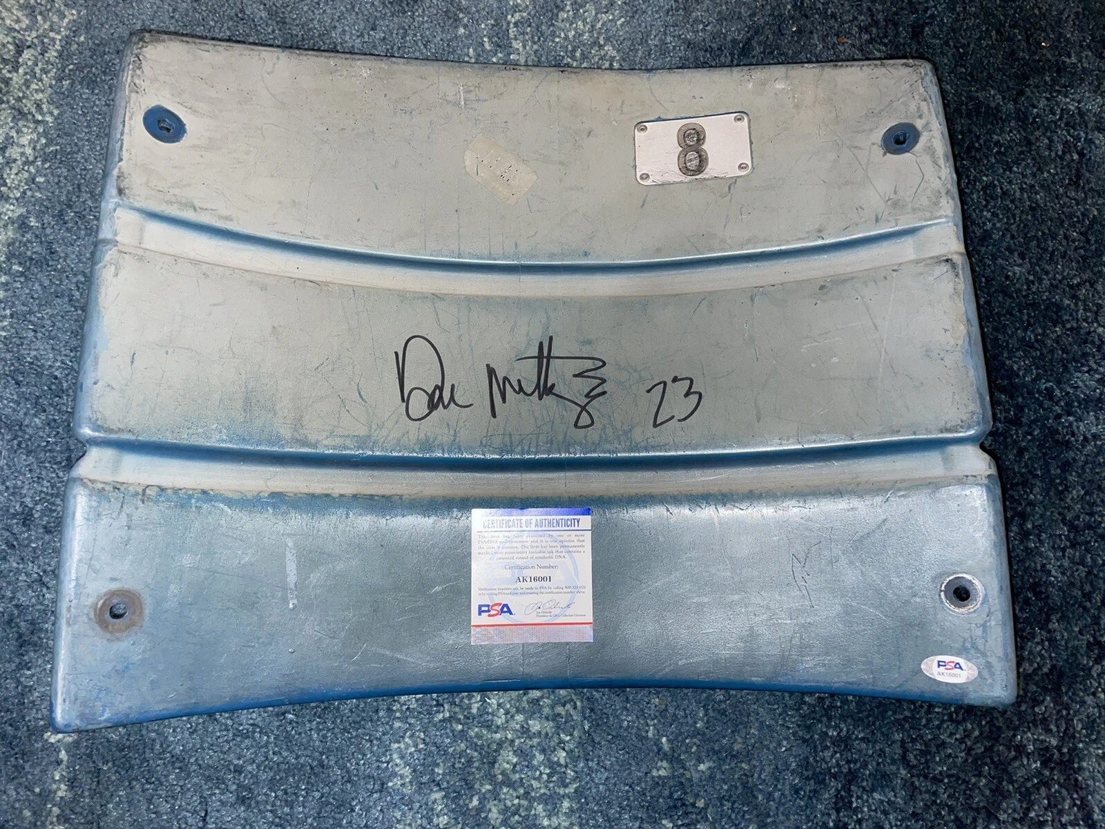 Don Mattingly Signed Official Yankee Stadium Seatback Authentic PSA/DNA