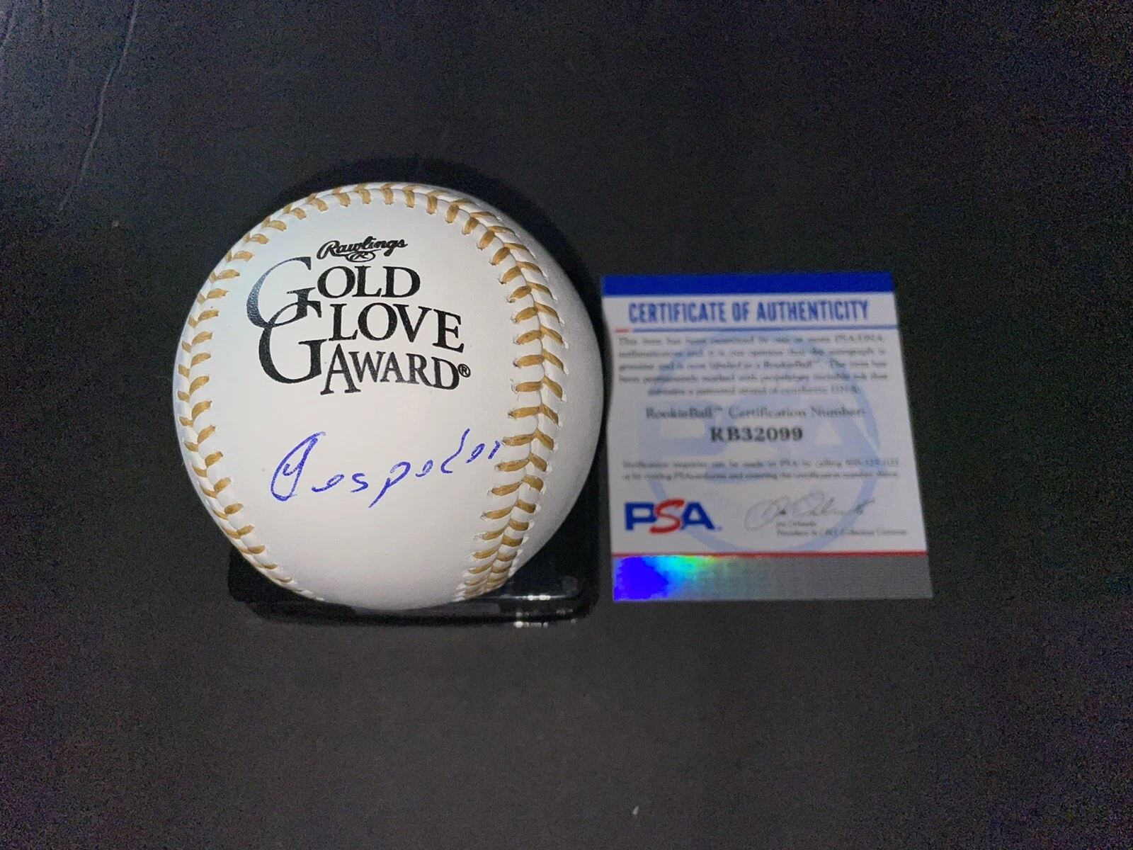 Yoelki Cespedes Signed Official Gold Glove Baseball Chicago White Sox PSA