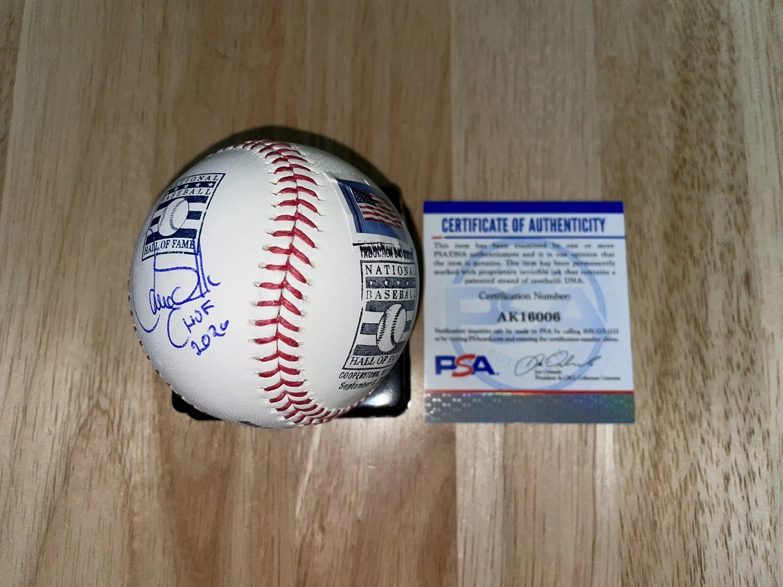 Larry Walker Signed Official Hall Of Fame Baseball Rockies Cancelled Stamp PSA