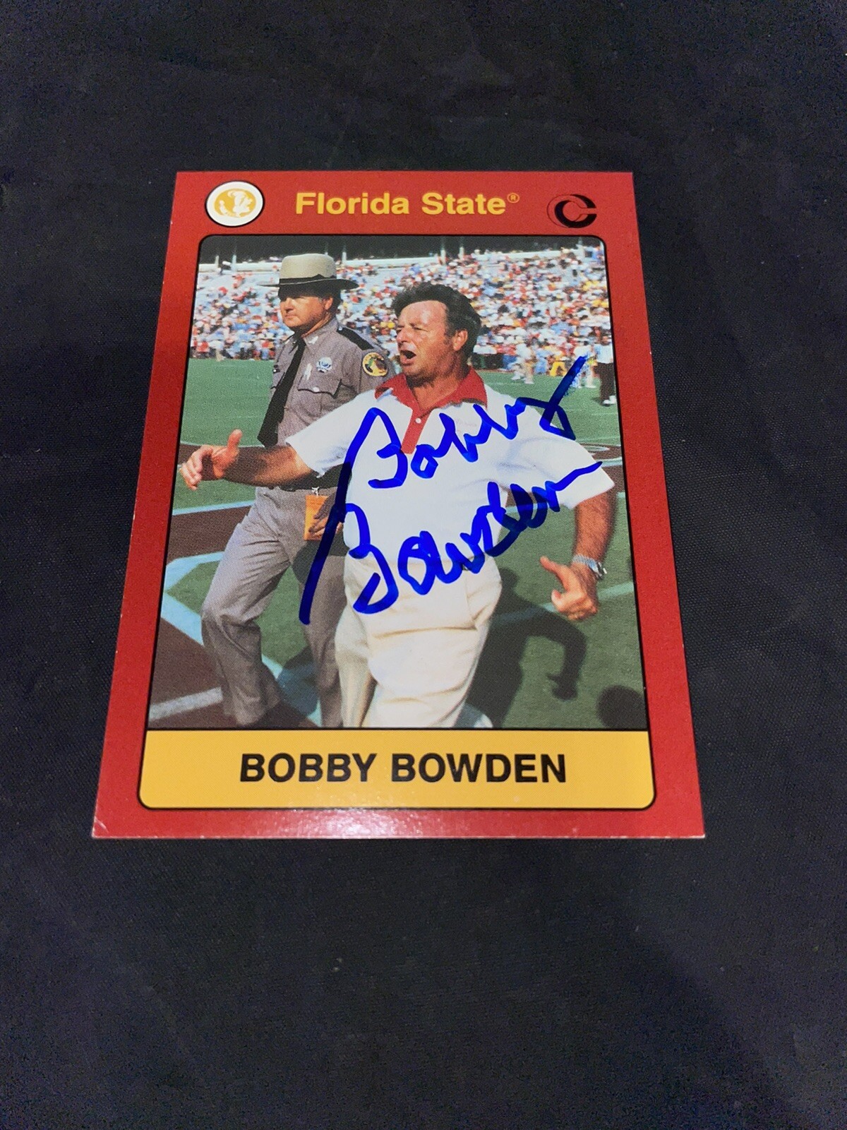 BOBBY BOWDEN SIGNED 1990-1991 FSU COLLEGIATE COLLECTION #76 COLLECTIBLE MEMORABILIA