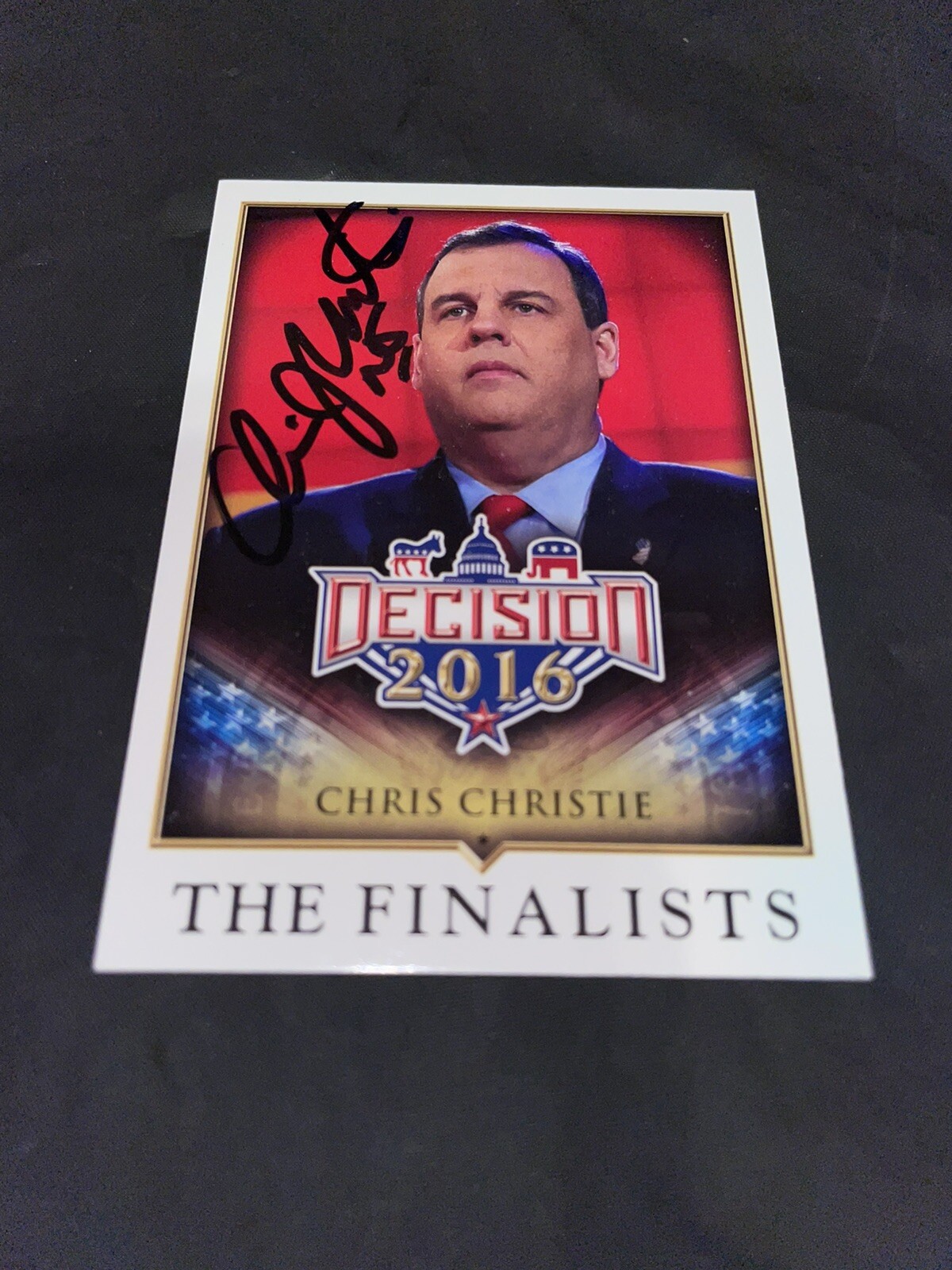 Chris Christie Signed 2016 Decision Trading Card Governor