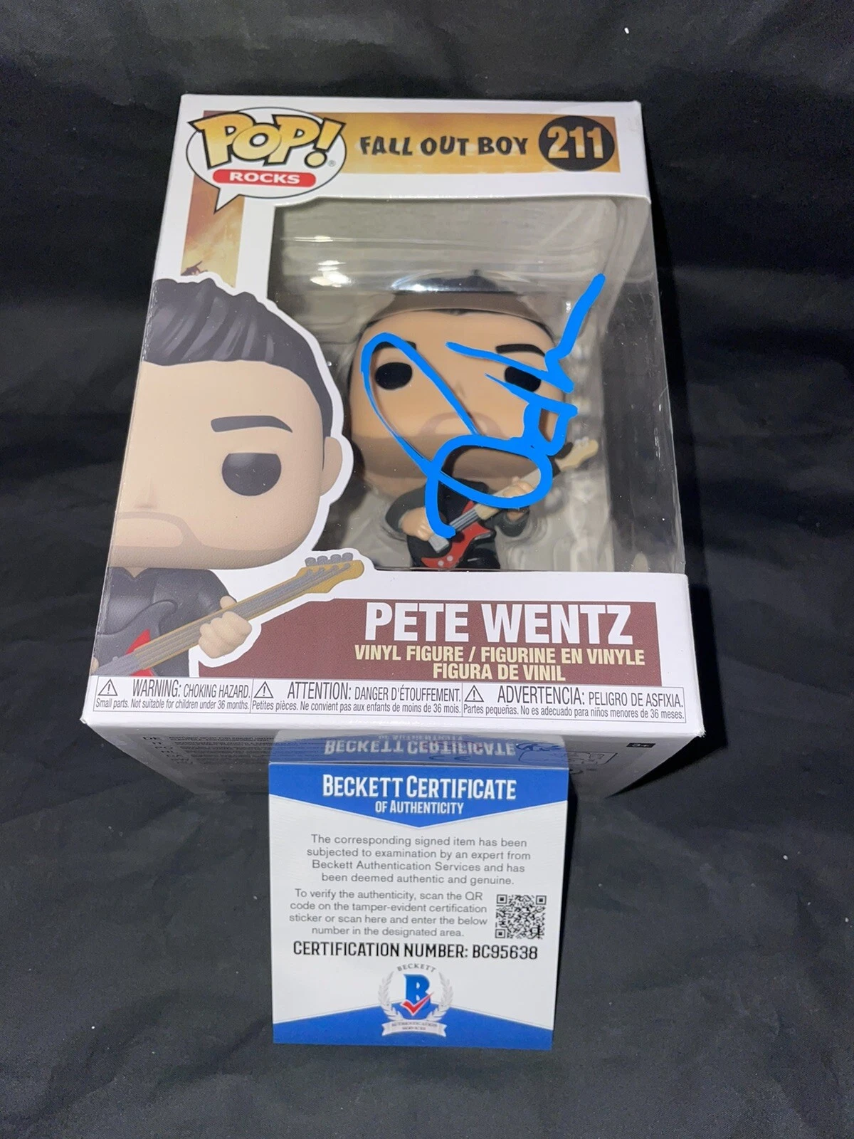 Pete Wentz Signed Official Fall Out Boy Funko Pop Vinyl Figure Beckett
