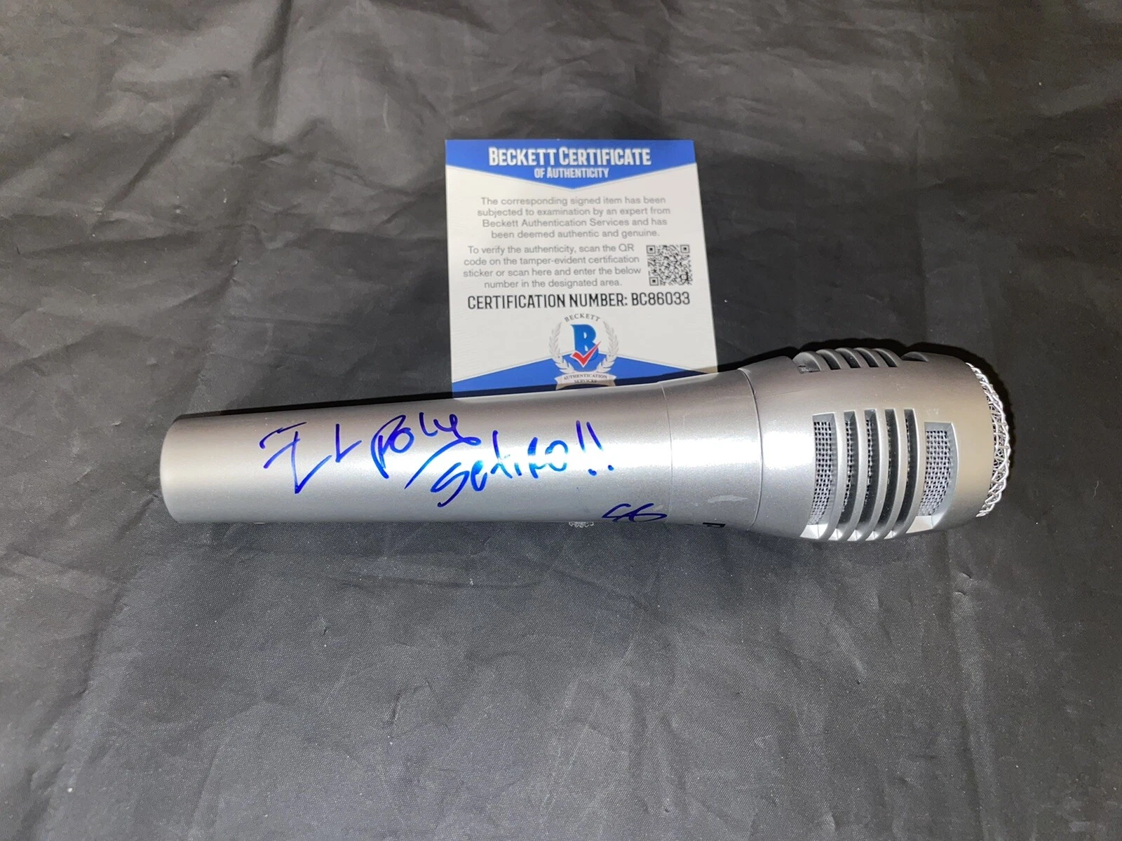 El Poly Del Mambo Signed Microphone Latin Superstar Beckett