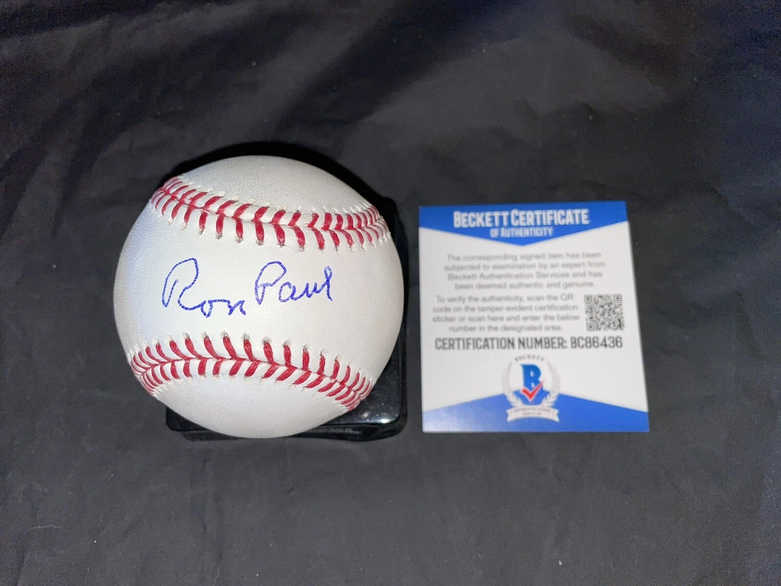 Ron Paul Signed Major League Baseball Texas Representative Beckett #2