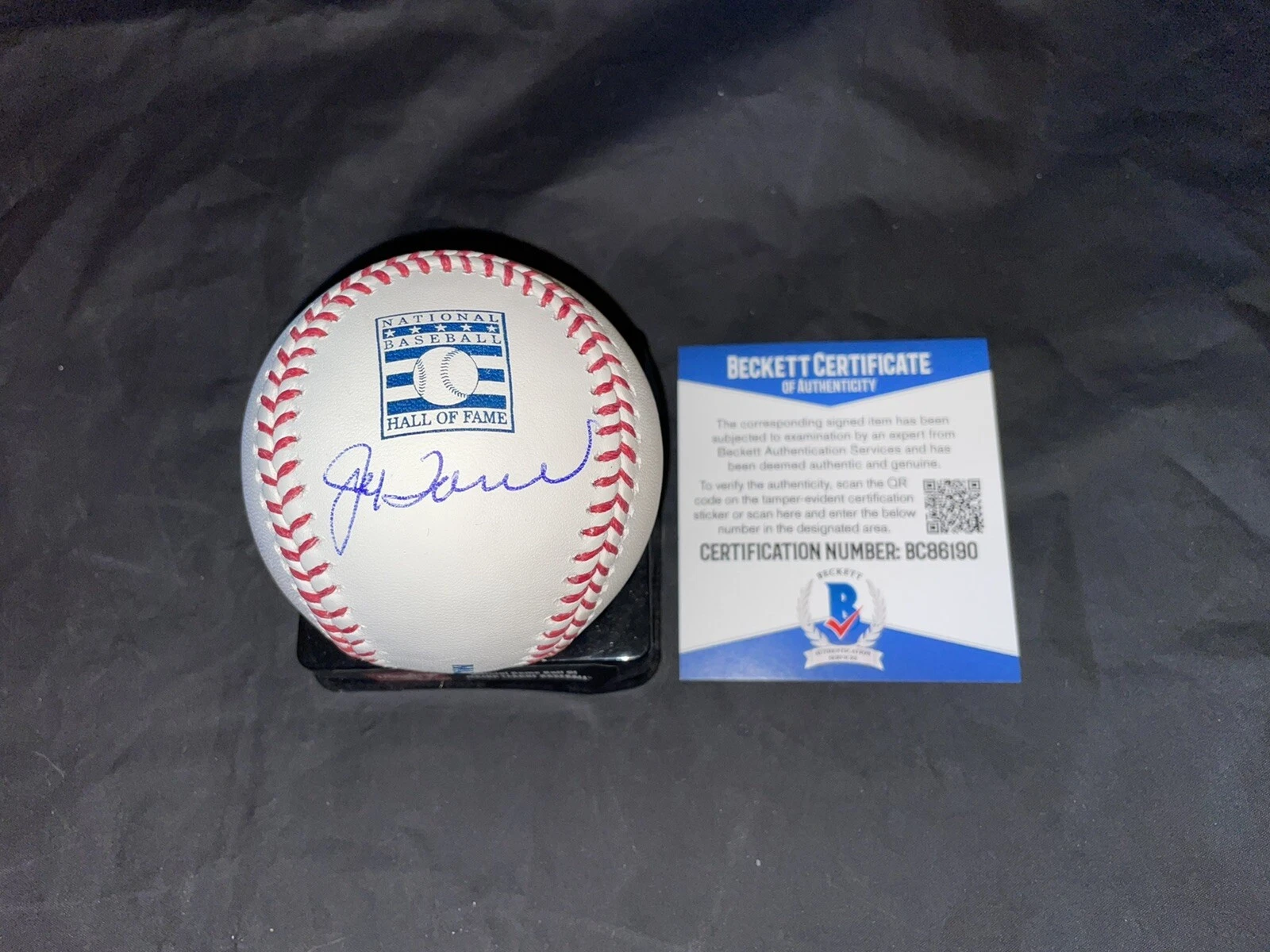 Joe Torre Signed Official Hall Of Fame Baseball Yankees Skipper Beckett #2
