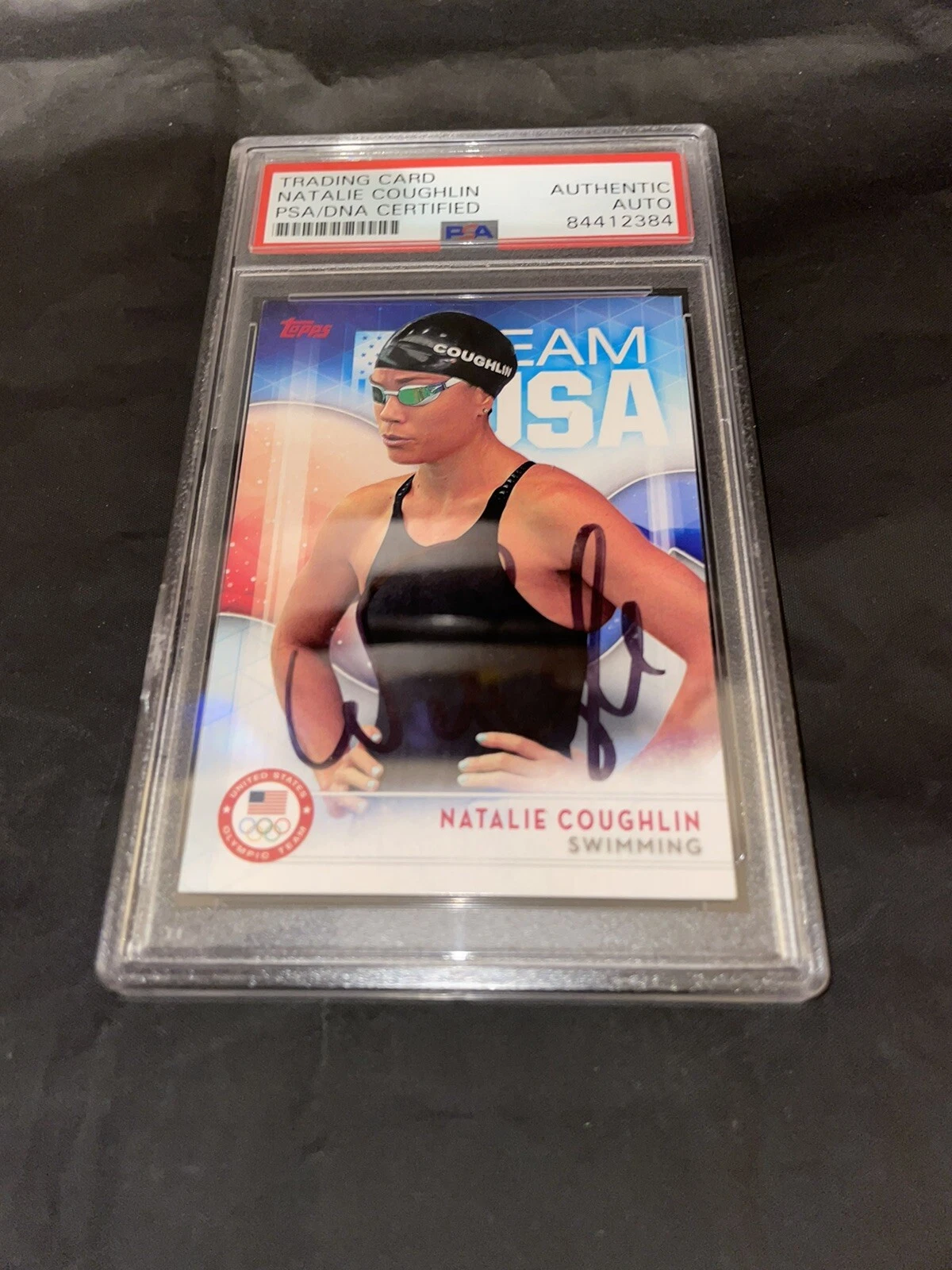 Natalie Coughlin Signed Topps US Olympic Team Trading Card PSA/DNA Encap