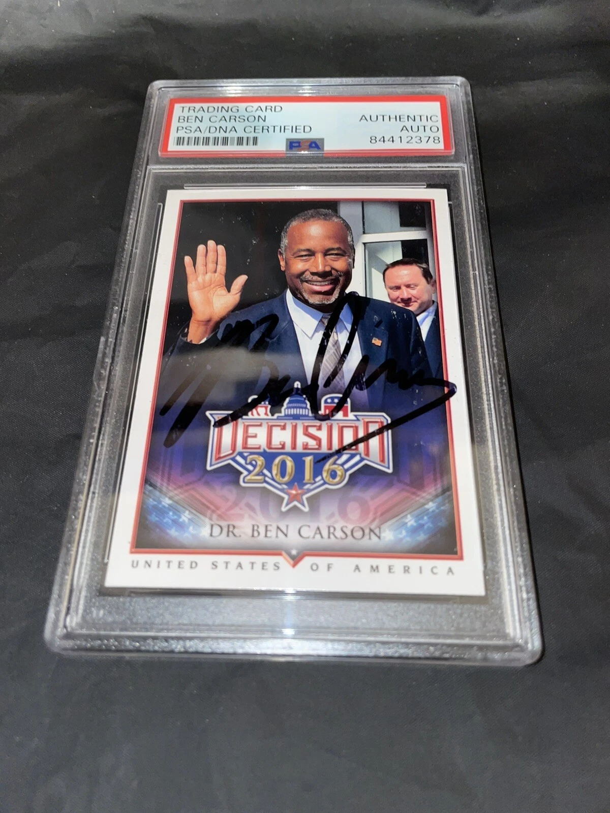 Ben Carson Signed 2016 Decision Trading Card Governor PSA/DNA Slab