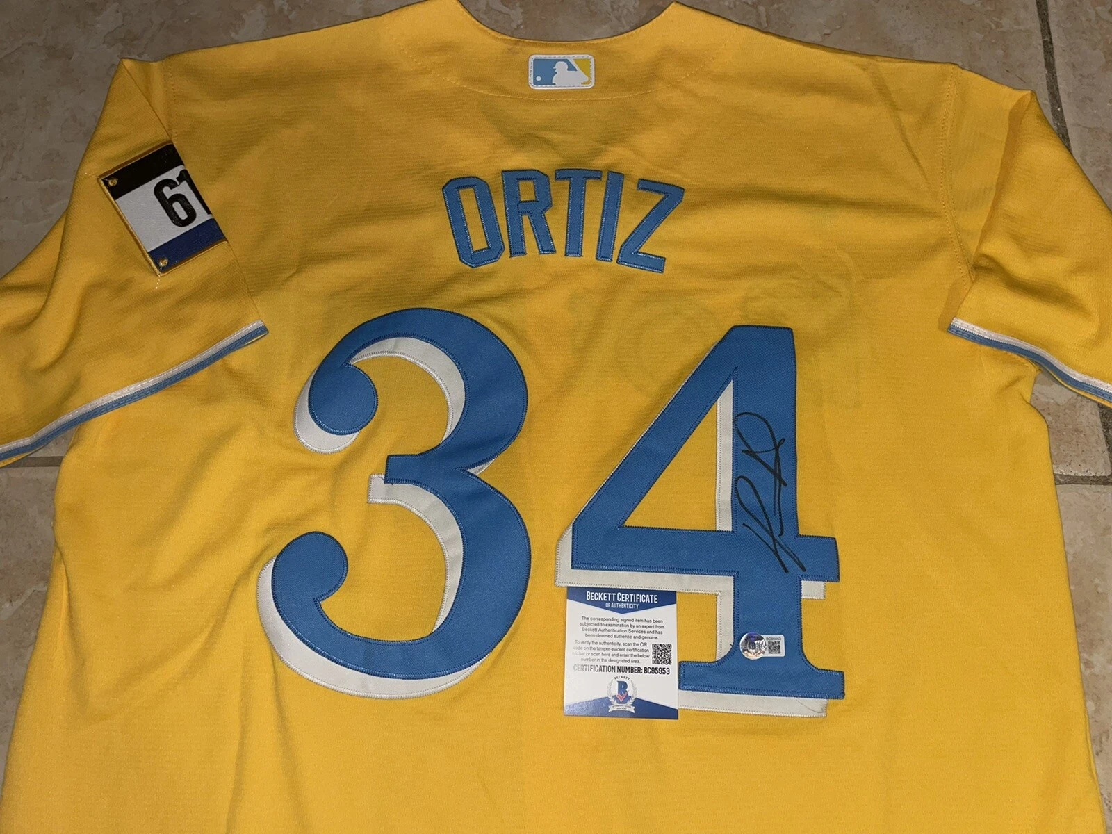 David Ortiz Signed Boston Red Sox Jersey City Edition WS Champ Beckett