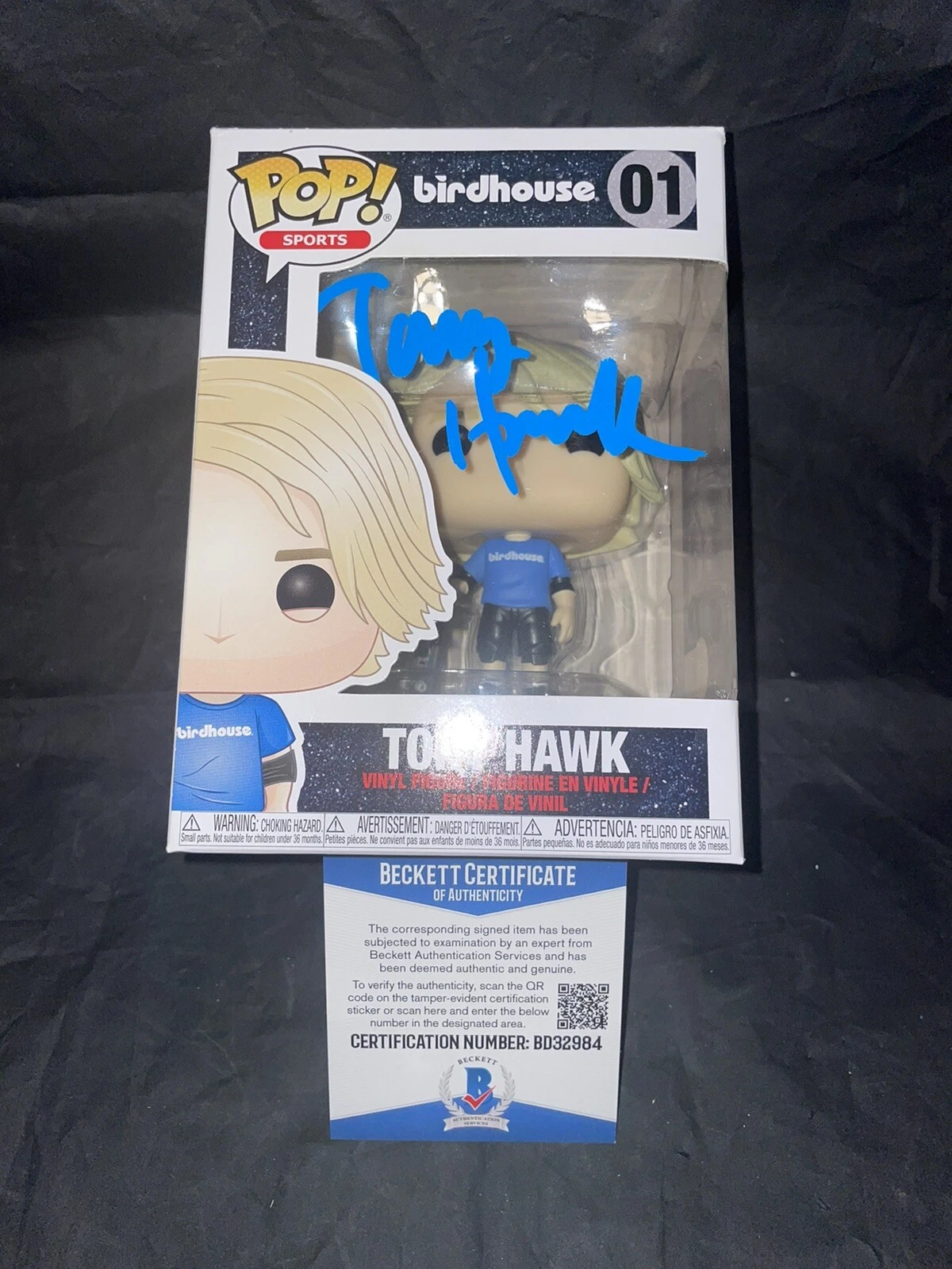Tony Hawk Signed Official Funko Pop Vinyl Skateboard Legend Beckett