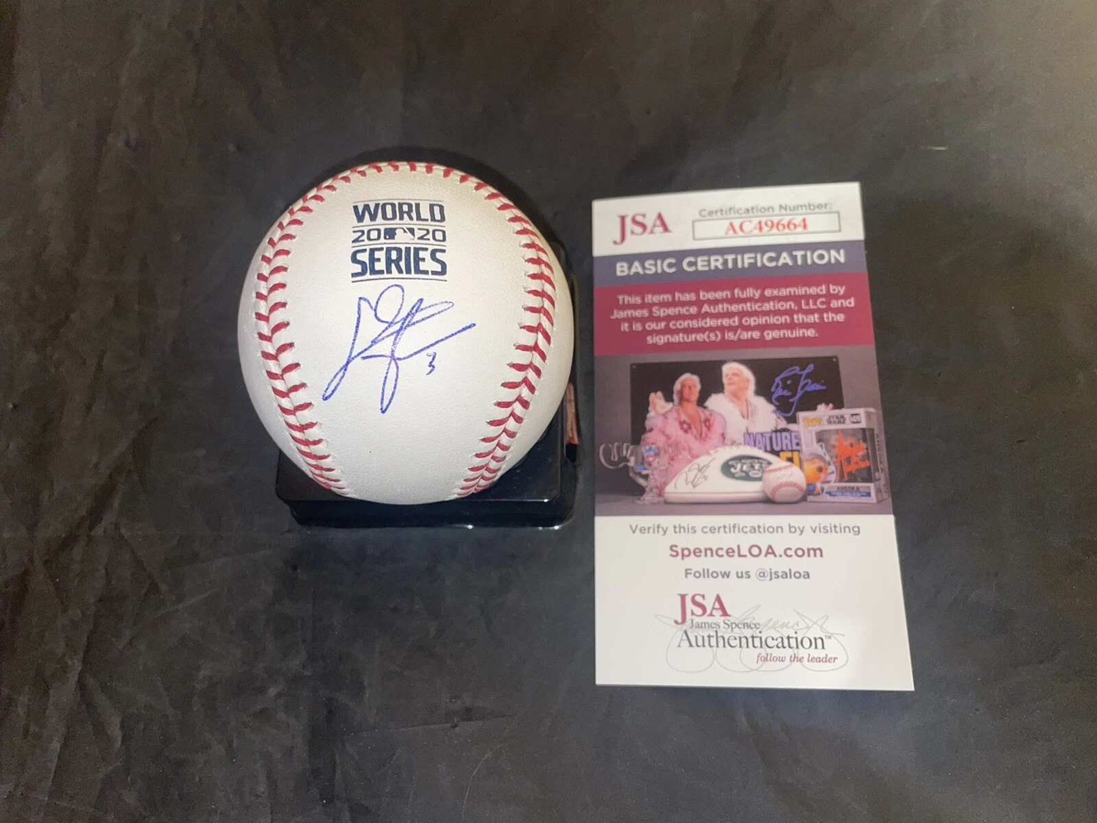 Chris Taylor Signed Official 2020 World Series Baseball LA Dodgers JSA
