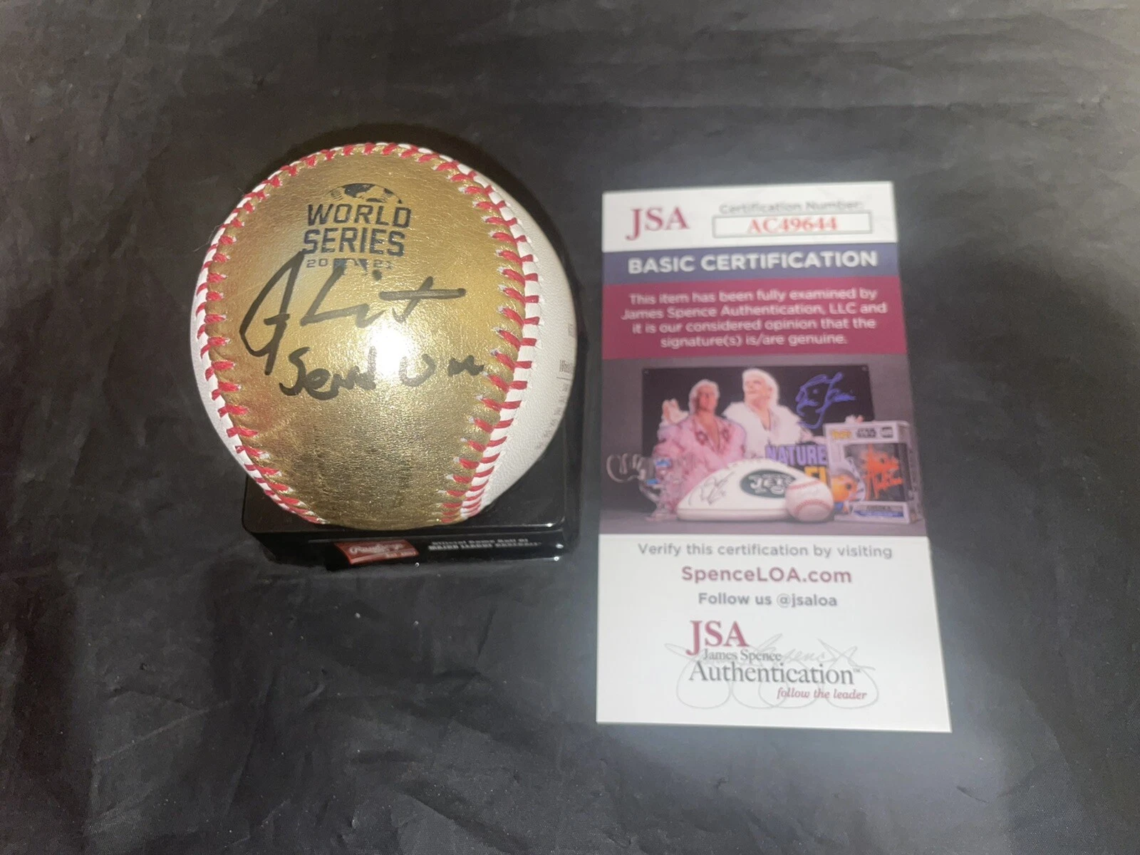 Ron Washington Signed Official 2021 World Series Baseball Gold Braves JSA