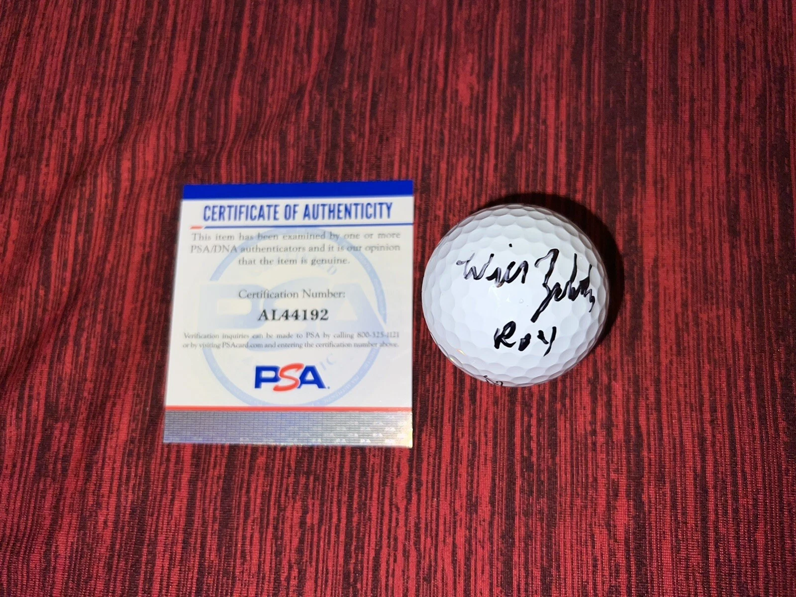 Will Zalatoris Signed Official Titleist Pro V1 Golf Ball PGA Pro PSA/DNA