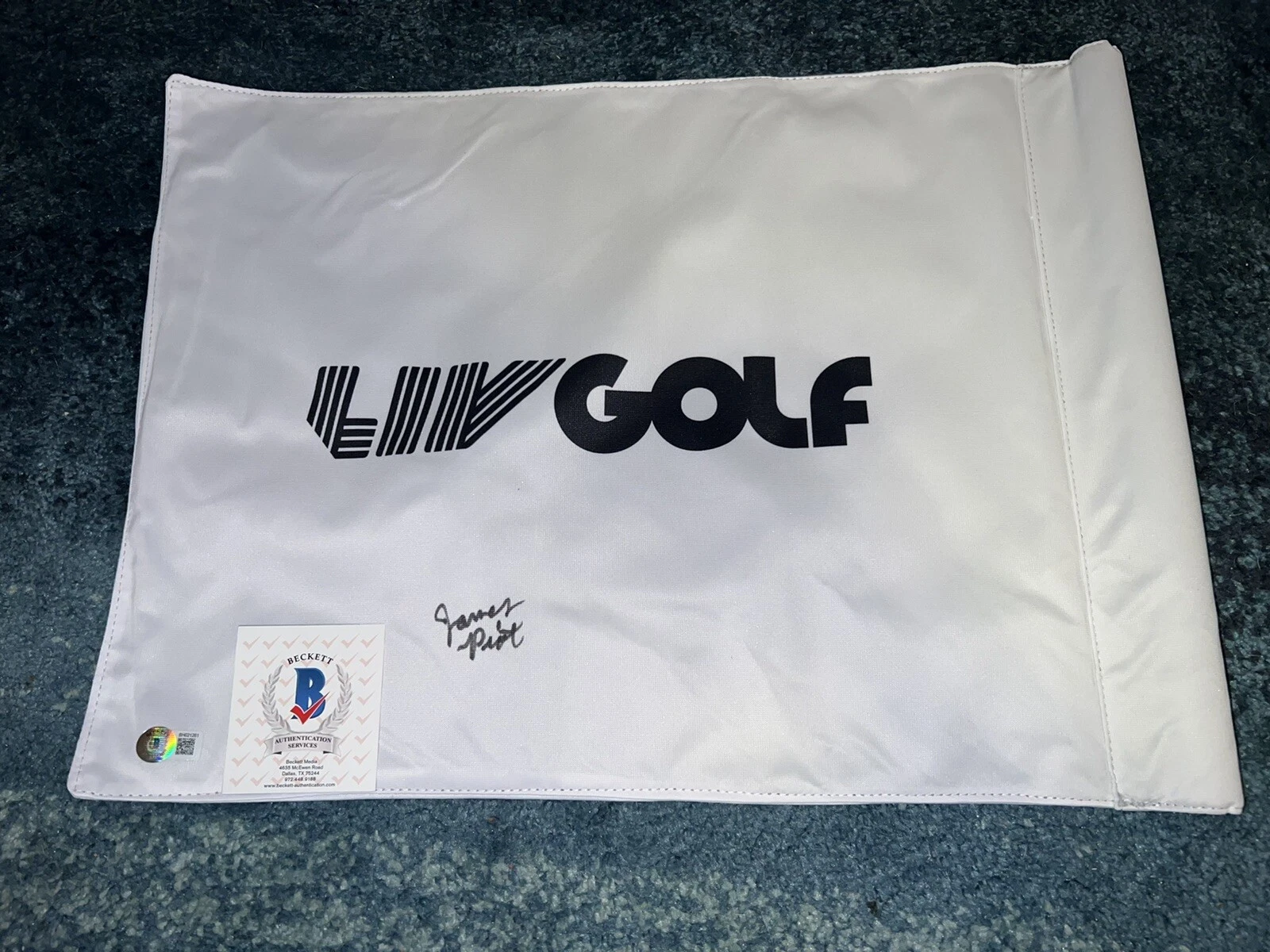 James Piot Signed Official LIV Golf Flag Niblicks Golf Club Beckett