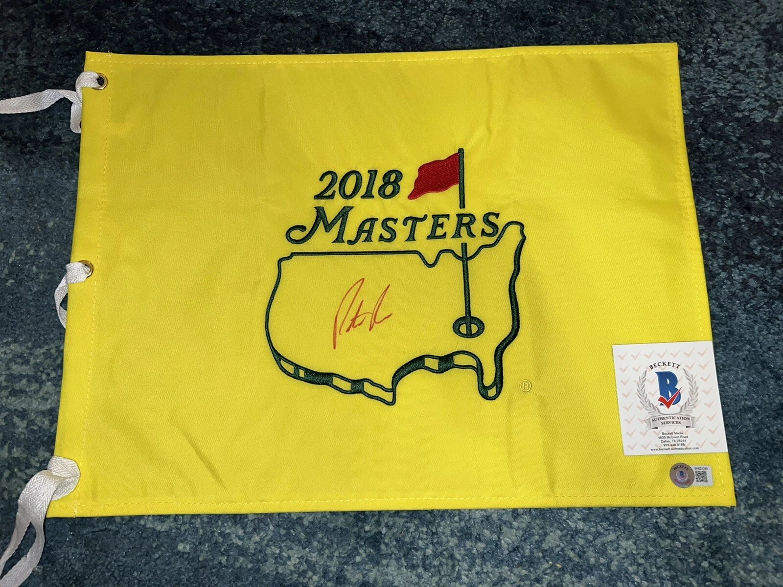 Patrick Reed Official 2018 Masters Flag Augusta Champion Capt America Beckett #2