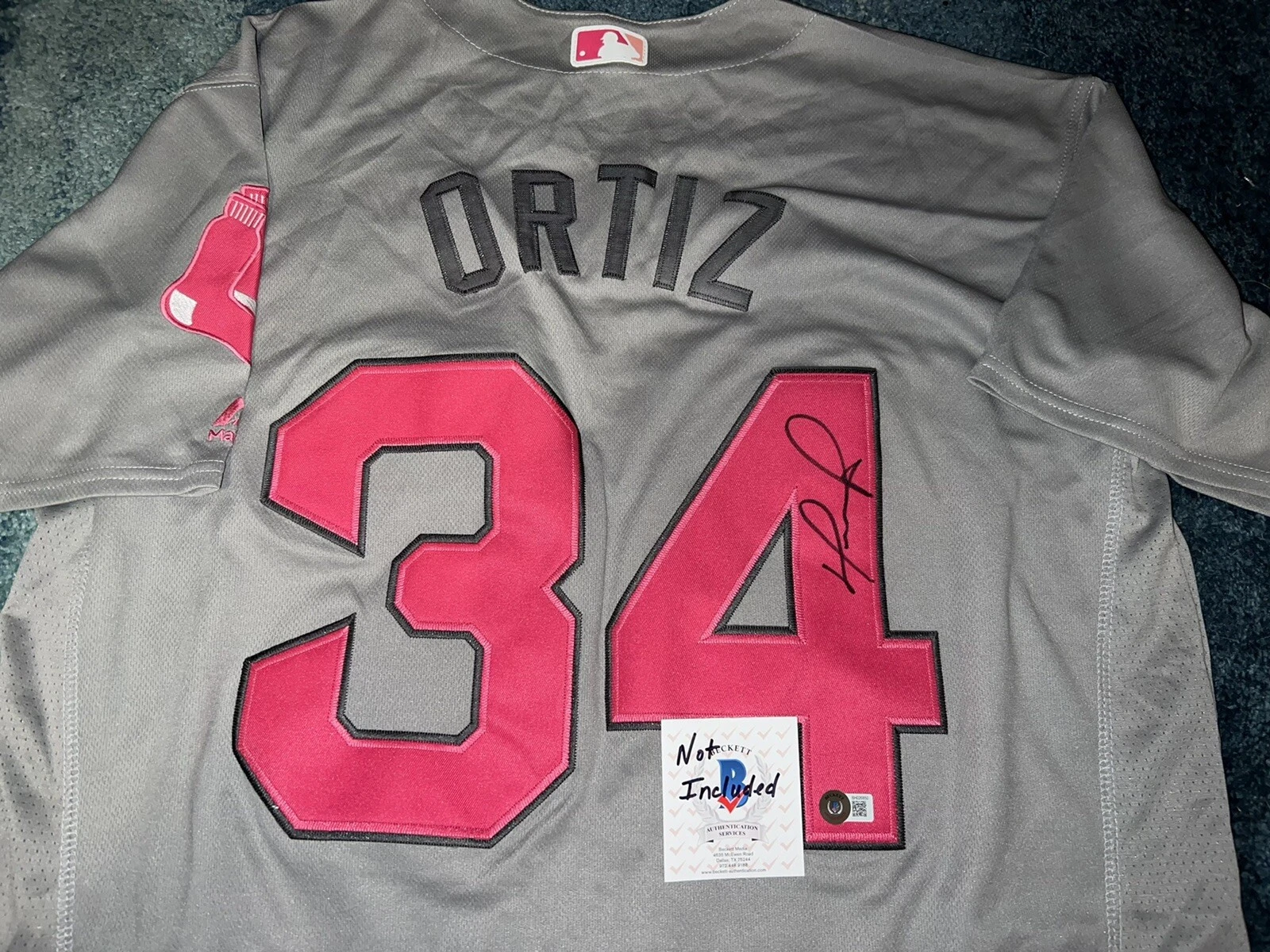 David Ortiz Signed Boston Red Sox Jersey Hall Of Fame 22 Mothers Day Beckett